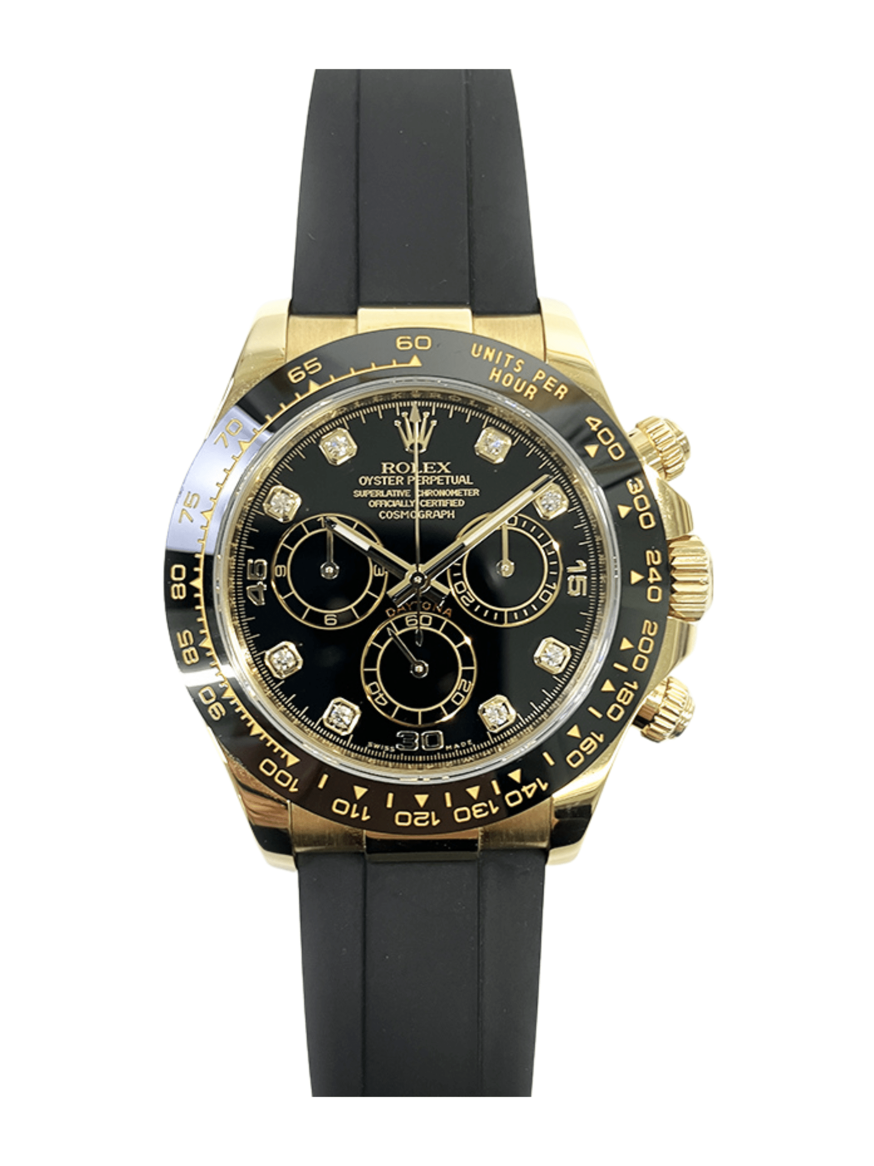 Rolex Daytona Yellow Gold Black Diamond Dial 116518LN Bracelet