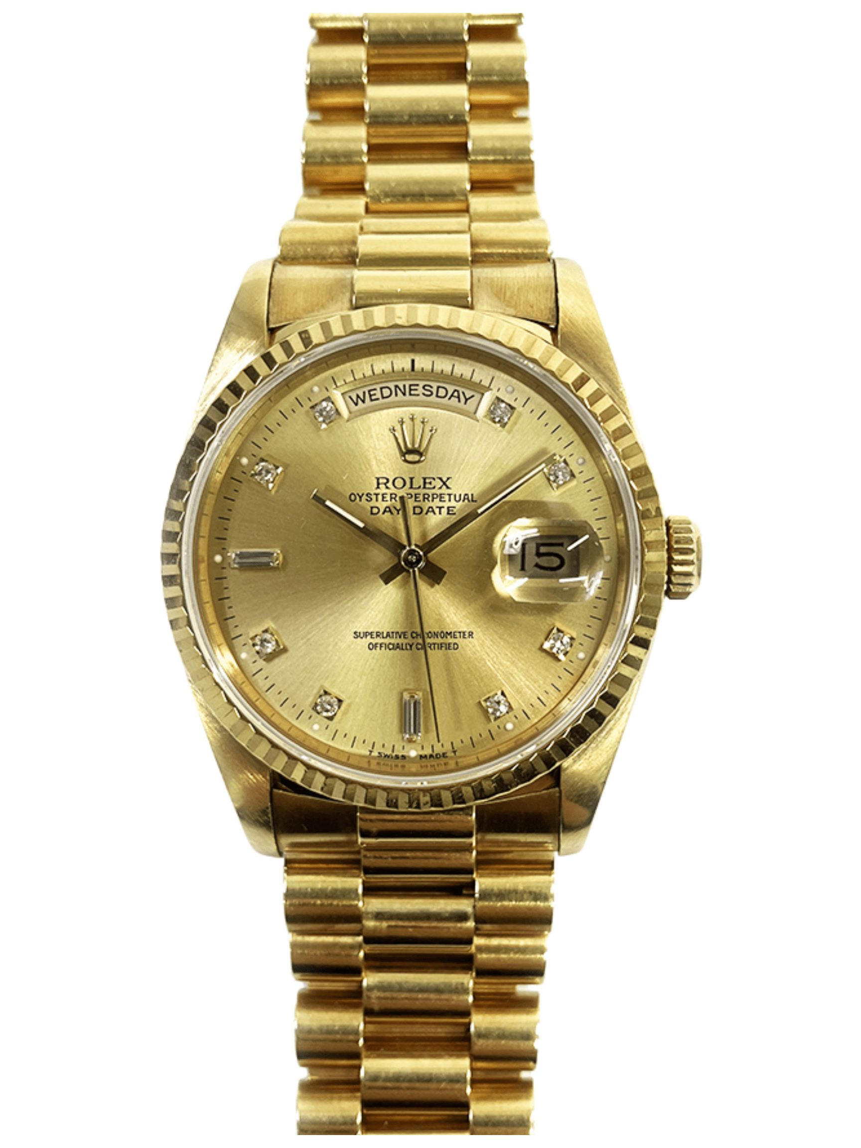 Rolex Day-Date President Champagne Diamond Dial 18238 Bracelet