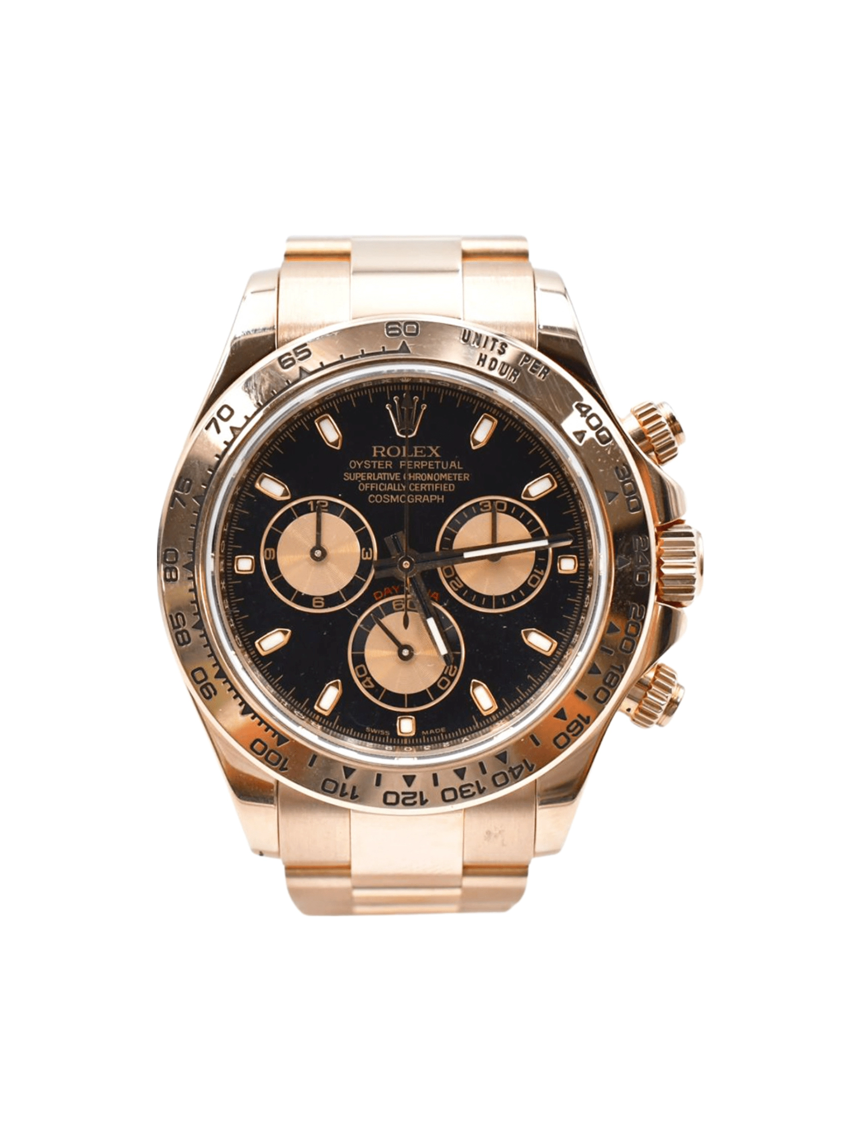 Rolex Daytona Rose Gold Black Dial 116505 Bracelet