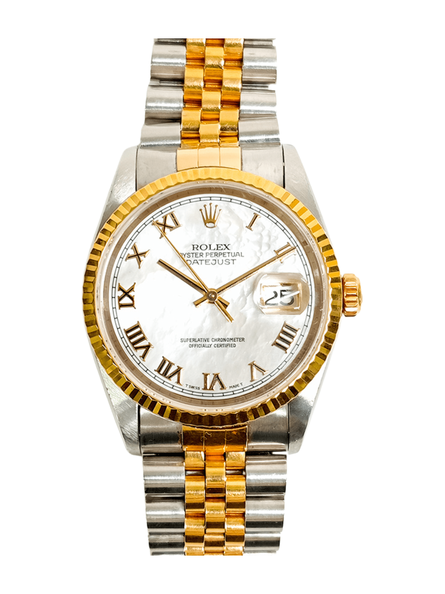 Rolex Datejust 36 Gold/Steel Champagne Roman Dial 16233NR Bracelet