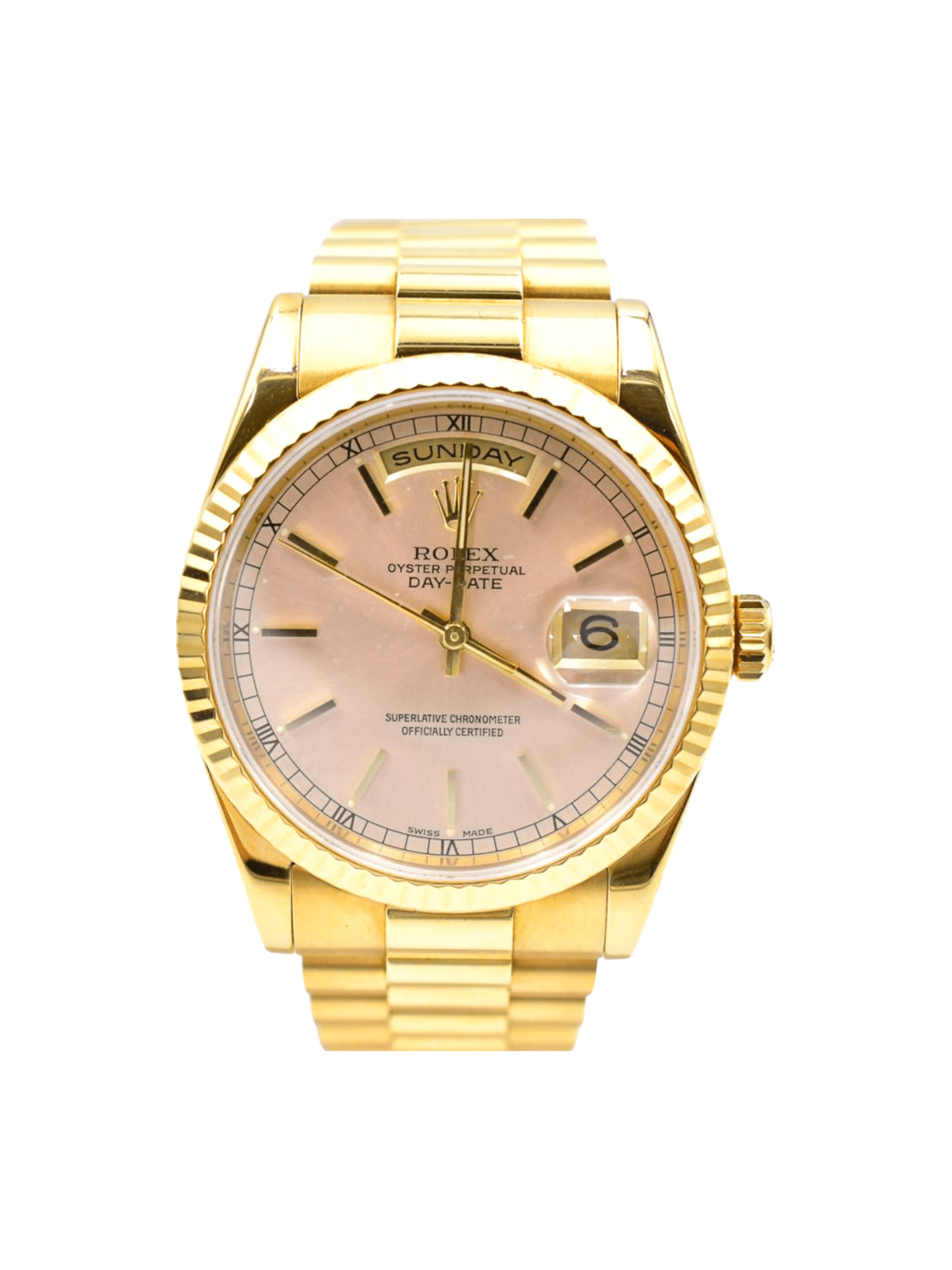 Rolex Day-Date 36 "President" Gold Champagne Dial 118238 Bracelet