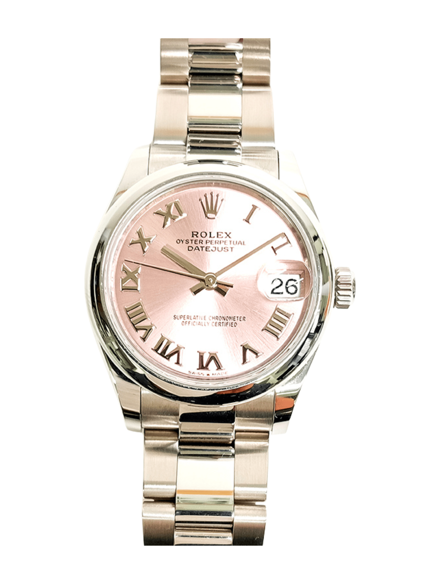 Rolex Datejust 31 Steel Pink Roman Dial 278240 Bracelet