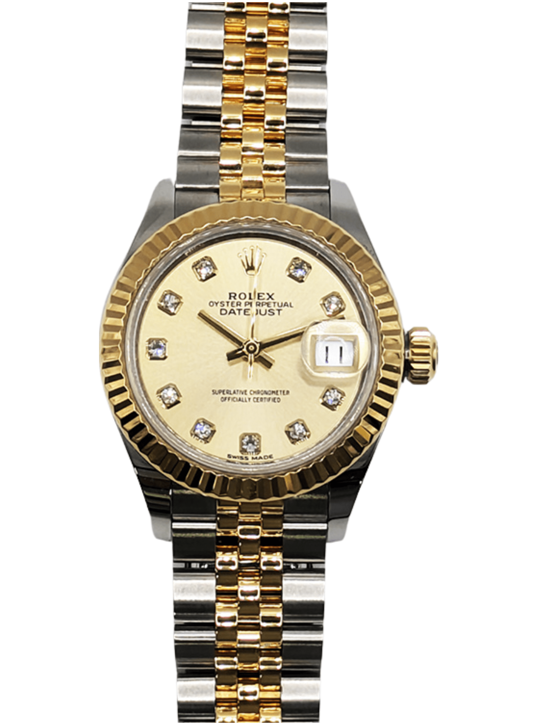 Rolex Lady-Datejust Gold/Steel Champagne Diamond Dial 279173 Bracelet