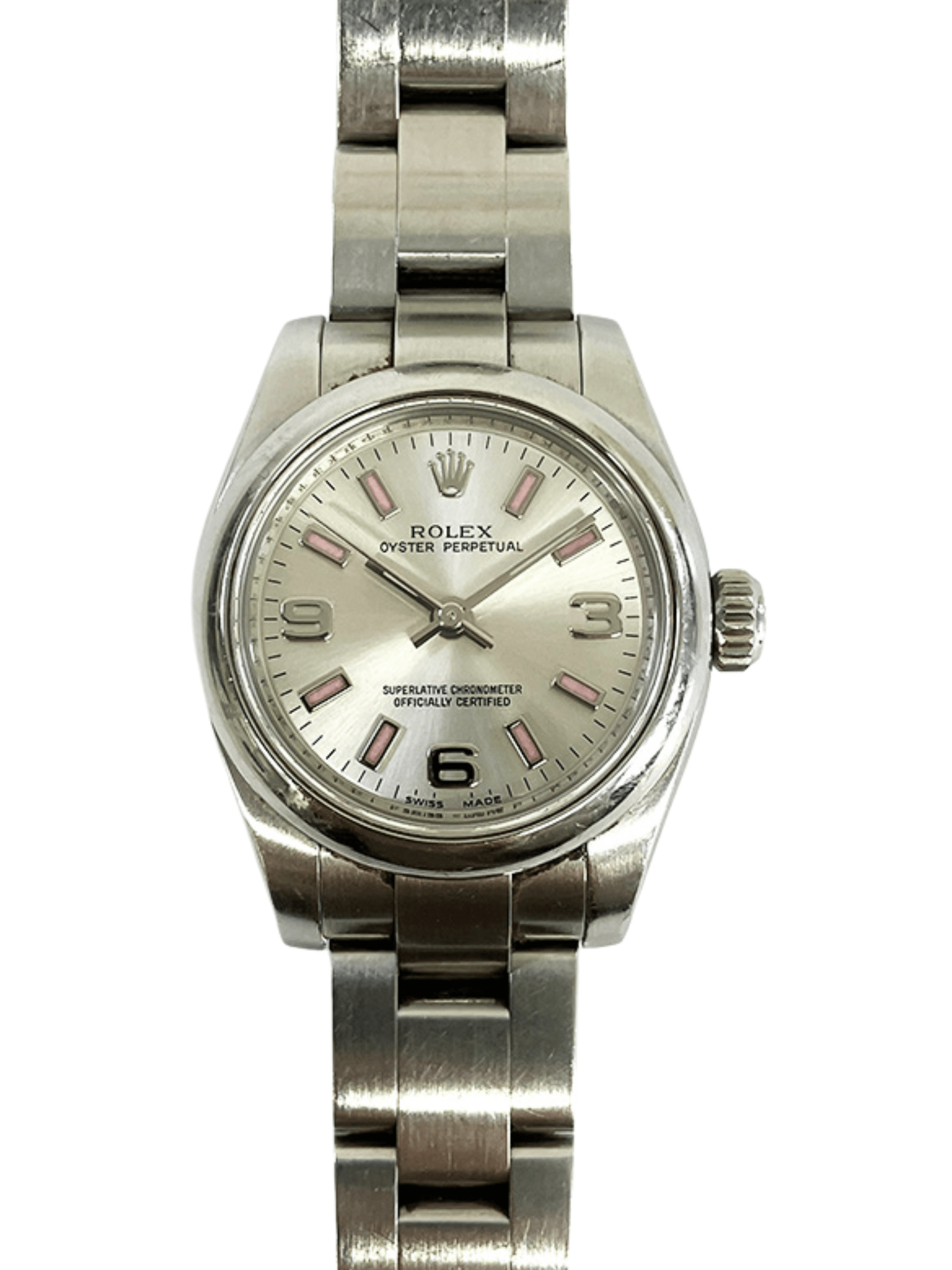 Rolex Oyster Perpetual Silver Arabic Dial 176200 Bracelet