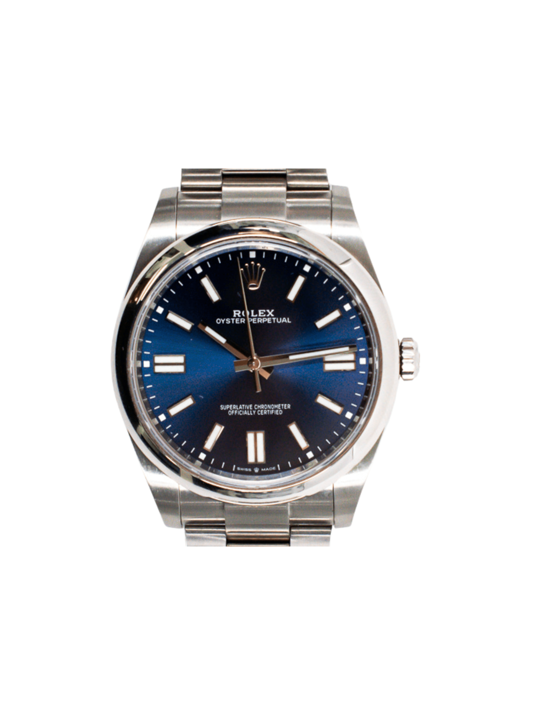 Rolex Oyster Perpetual 41 Stainless Steel Blue Stick Dial 124300