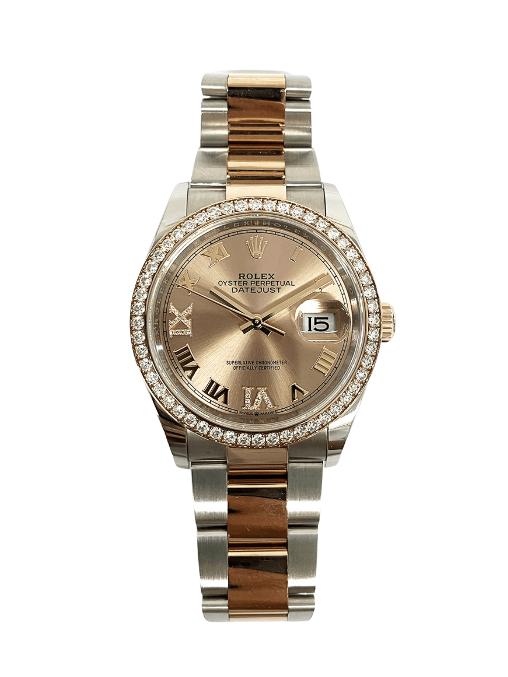 Rolex Lady-Datejust Rose Roman VI & IX Diamond 126281RBR
