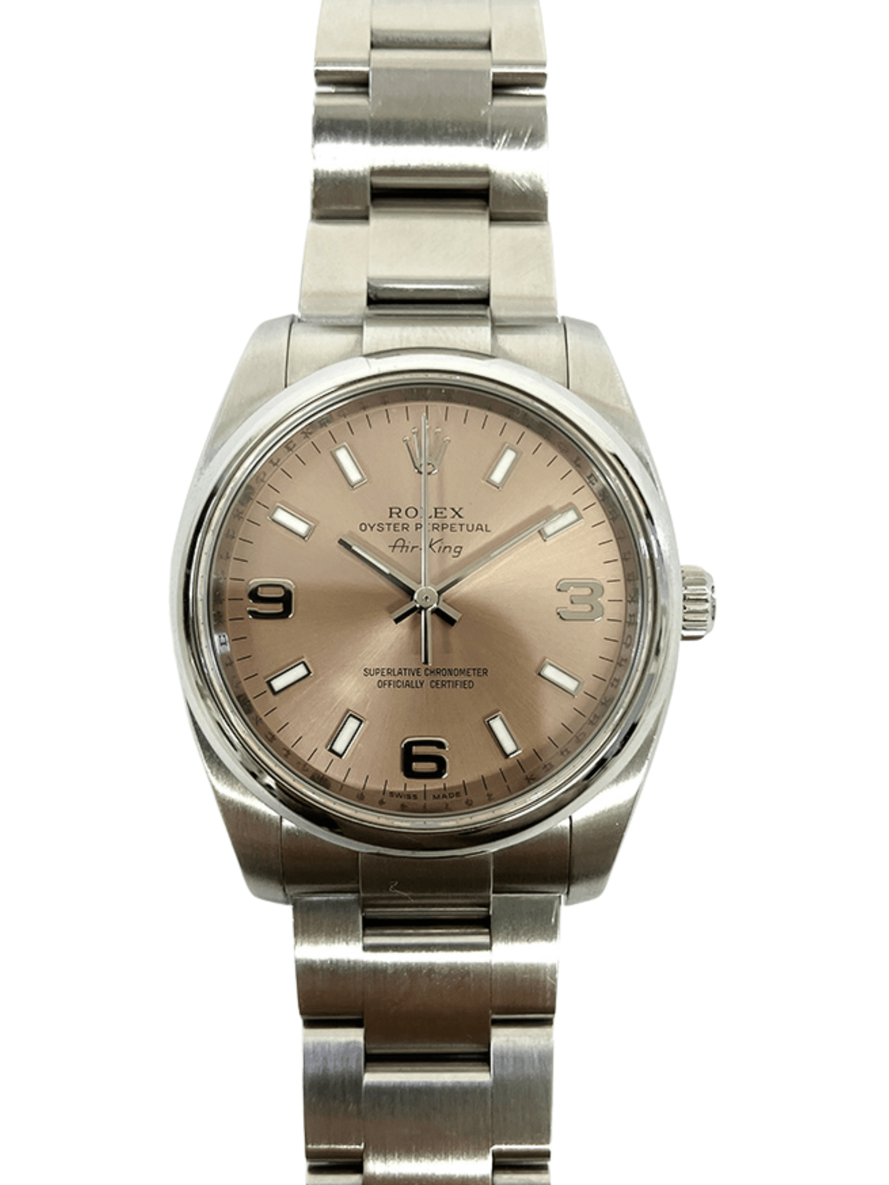 Rolex Air King Stainless Steel Pink Dial 114200 Bracelet