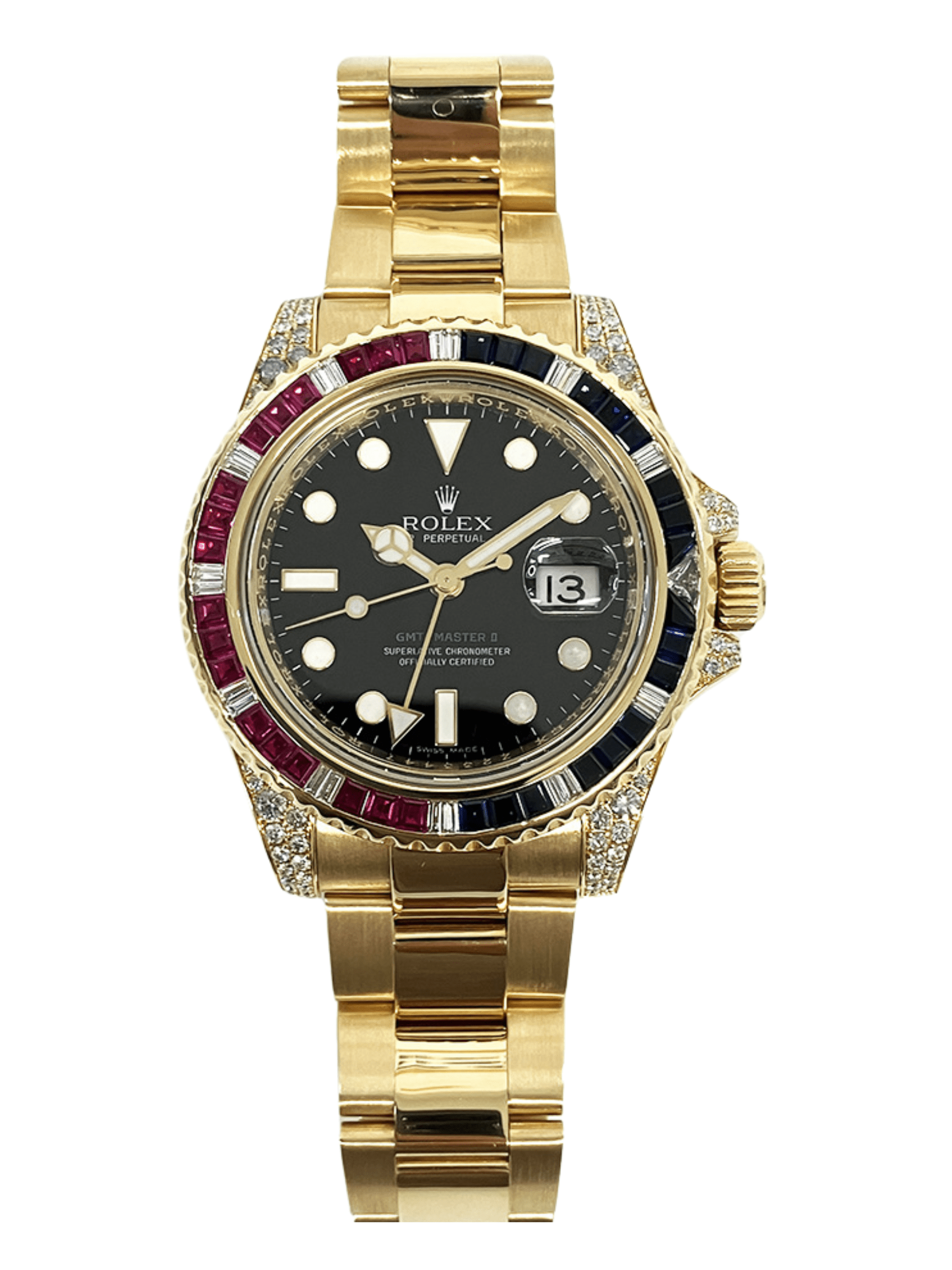 Rolex GMT-Master II Yellow Gold Black Dial 116758SARU Bracelet