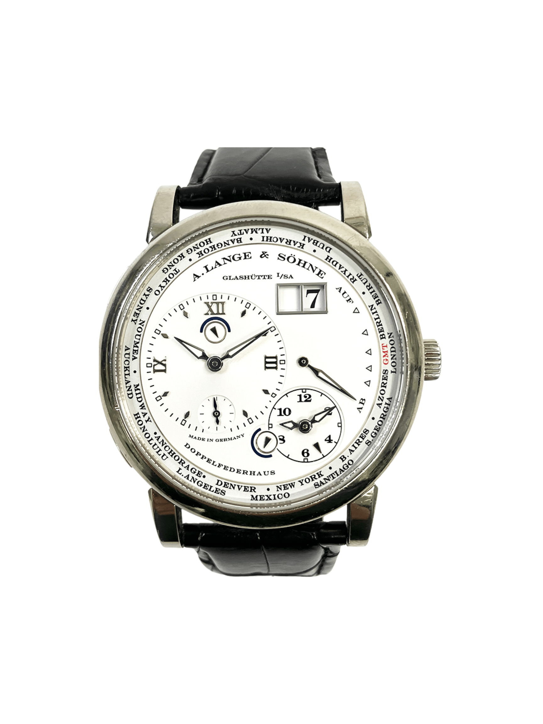 A. Lange & Söhne Lange 1 Time Zone Silver Dial 116.039 Bracelet