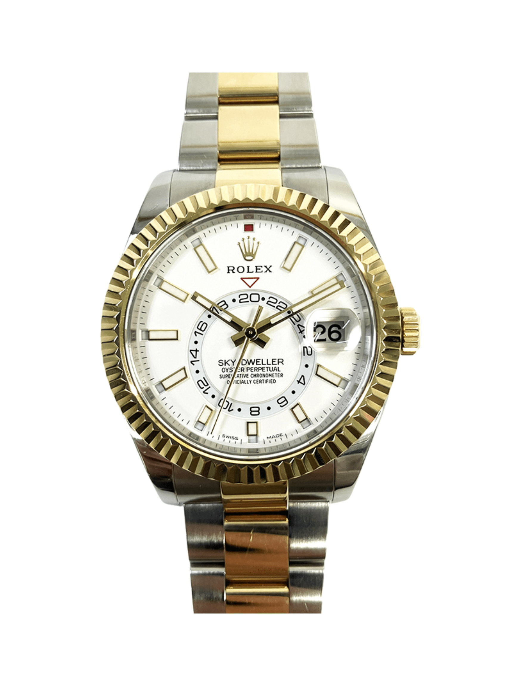 Rolex Sky-Dweller Stainless Steel/Gold White Dial 326933 Bracelet