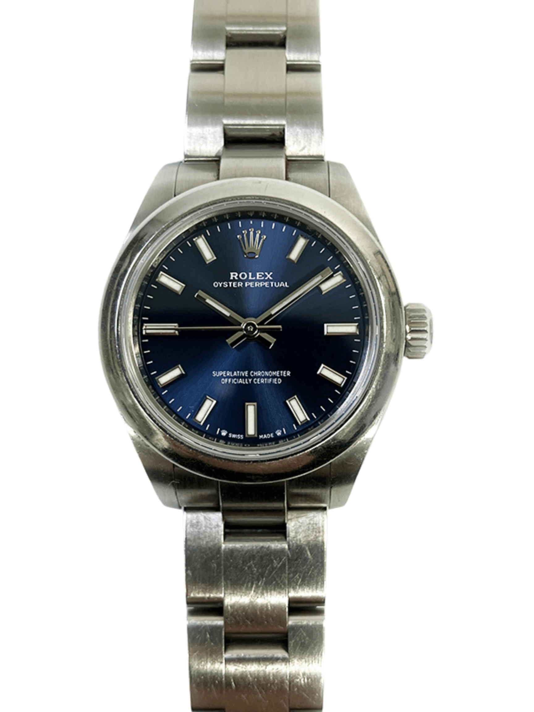 Rolex Oyster Perpetual 28 Steel Blue Dial 276200 Bracelet