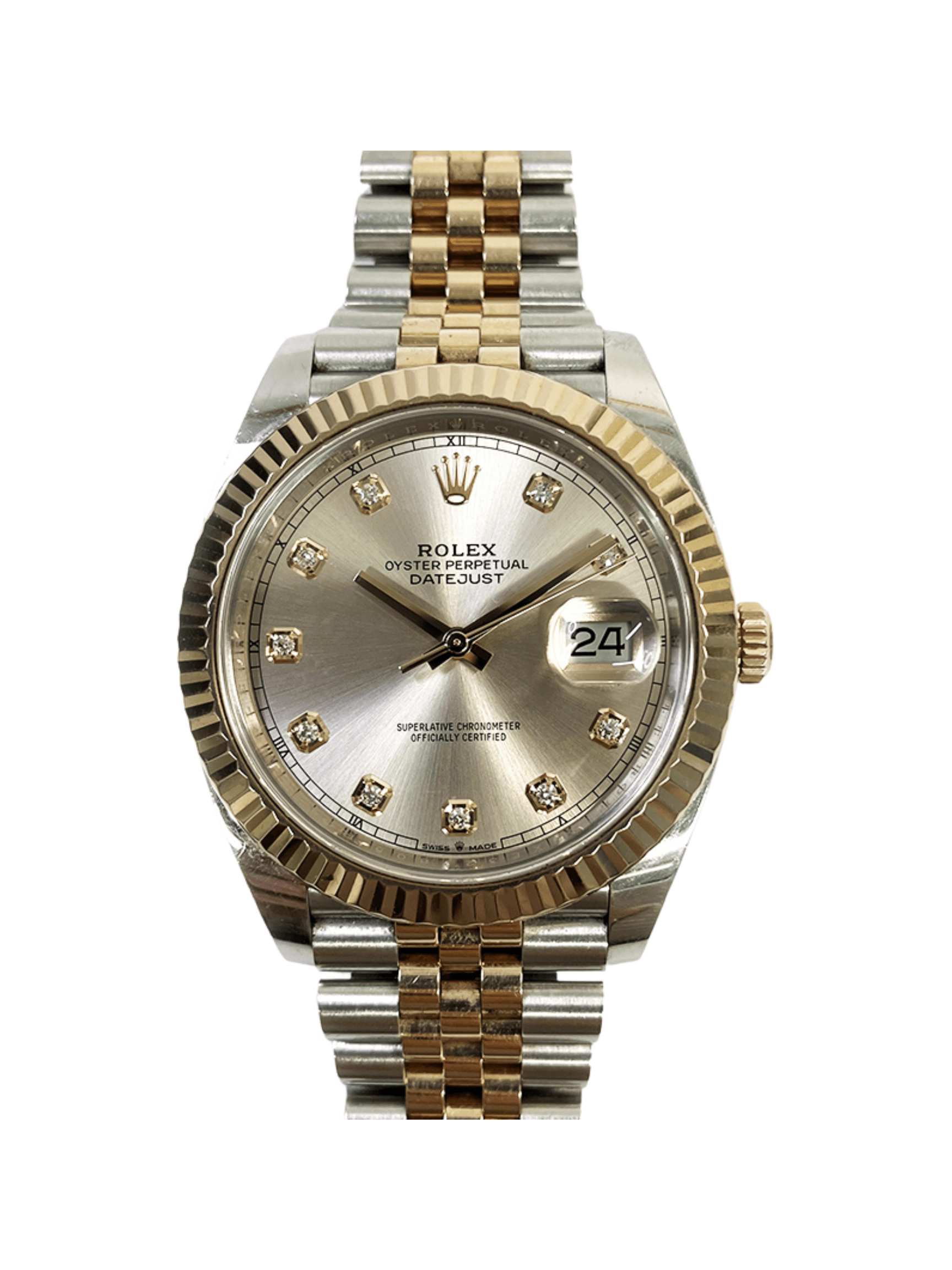 Rolex Datejust 41 Steel Rose Gold Sundust Diamond Dial 126331 Bracelet