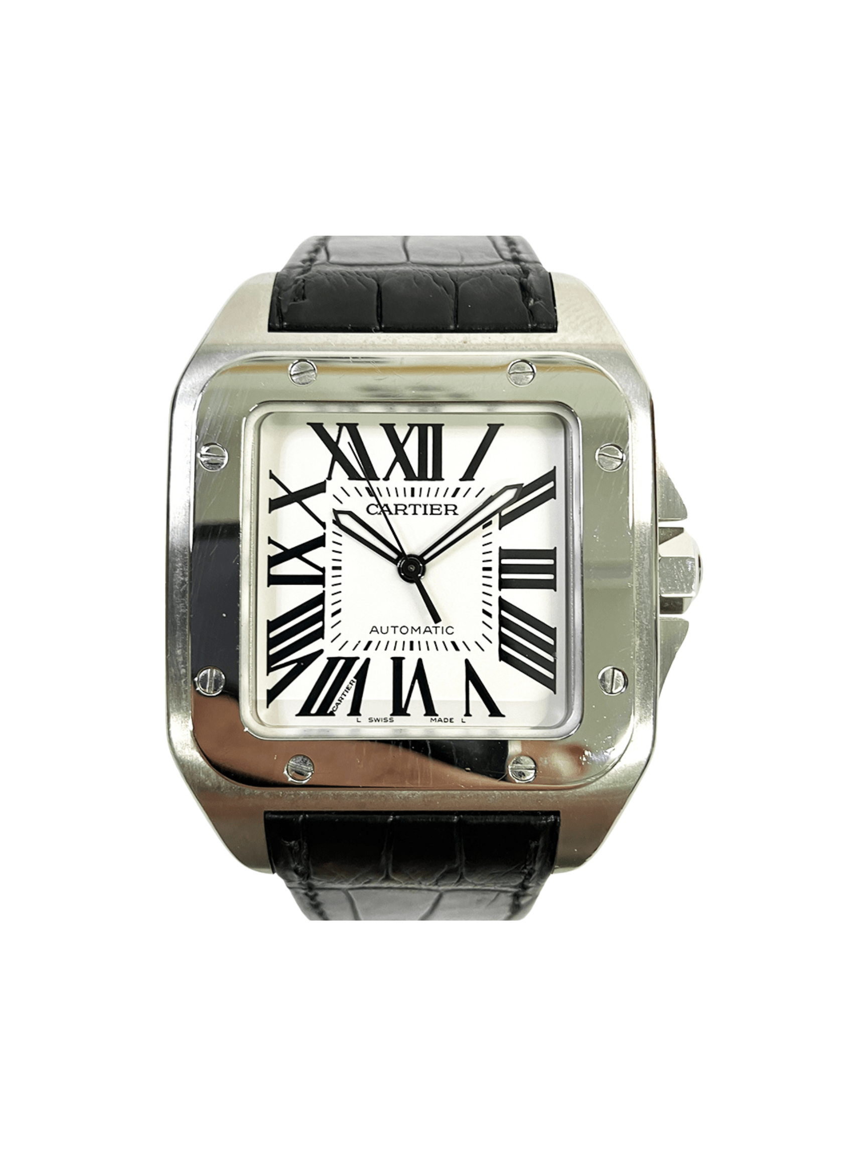 Cartier Santos 100 White Roman Dial W20073X8 Bracelet
