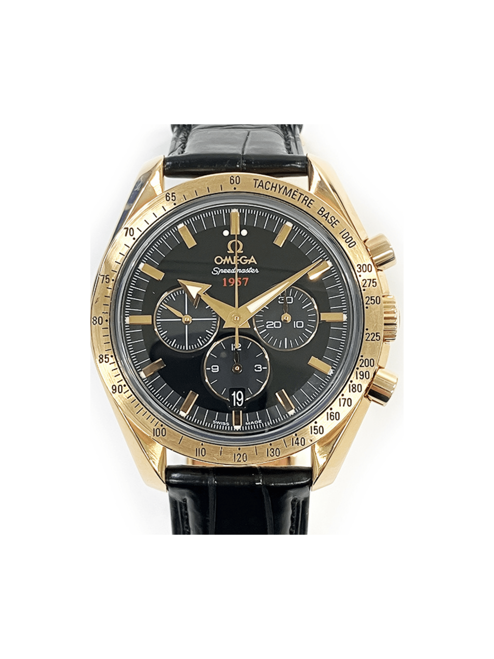 Omega Speedmaster Date Gold Black Dial 321.53.42.50.01.001 Bracelet