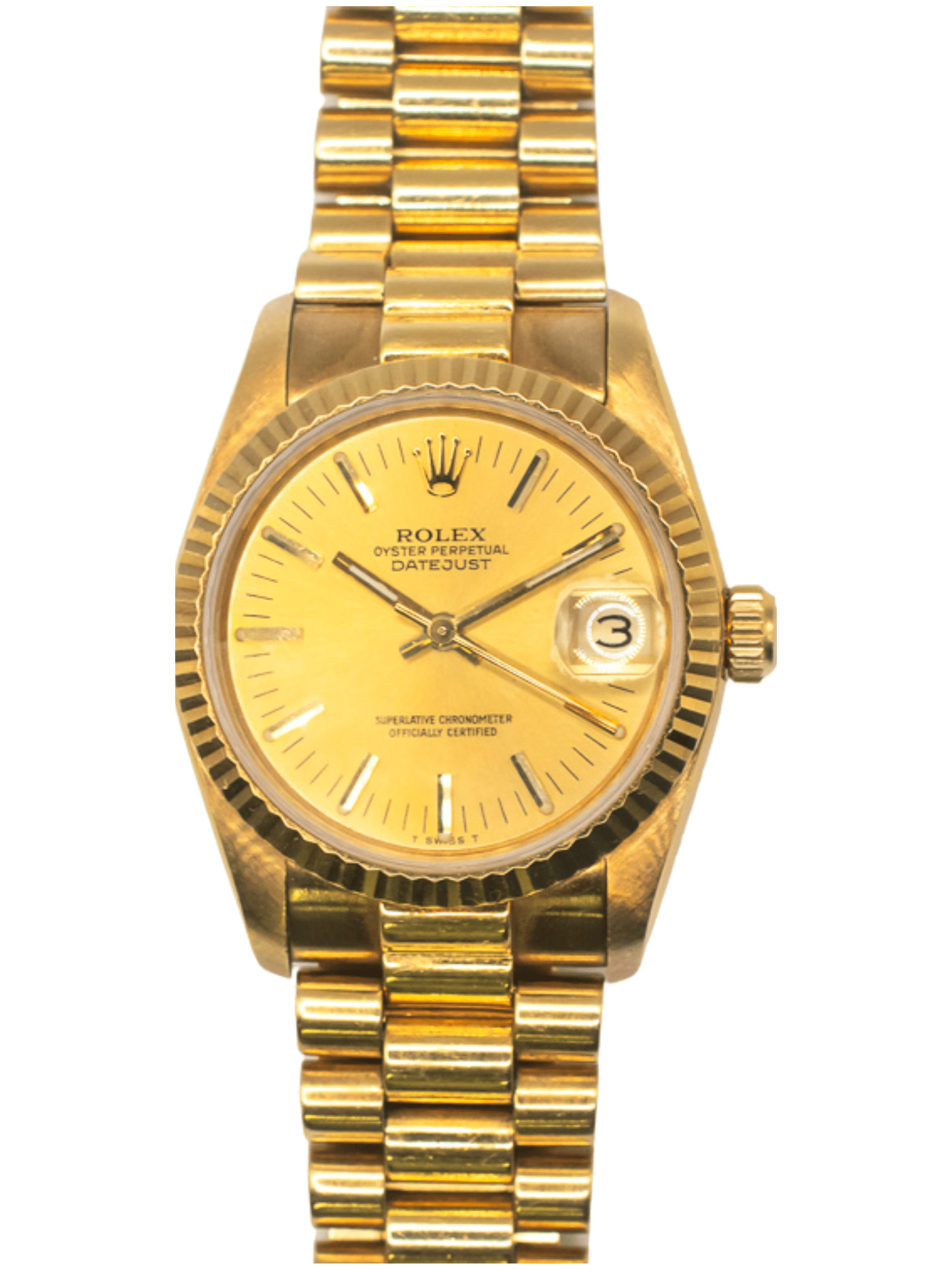 Rolex Datejust 31 Yellow Gold Champagne Dial 68278 Bracelet