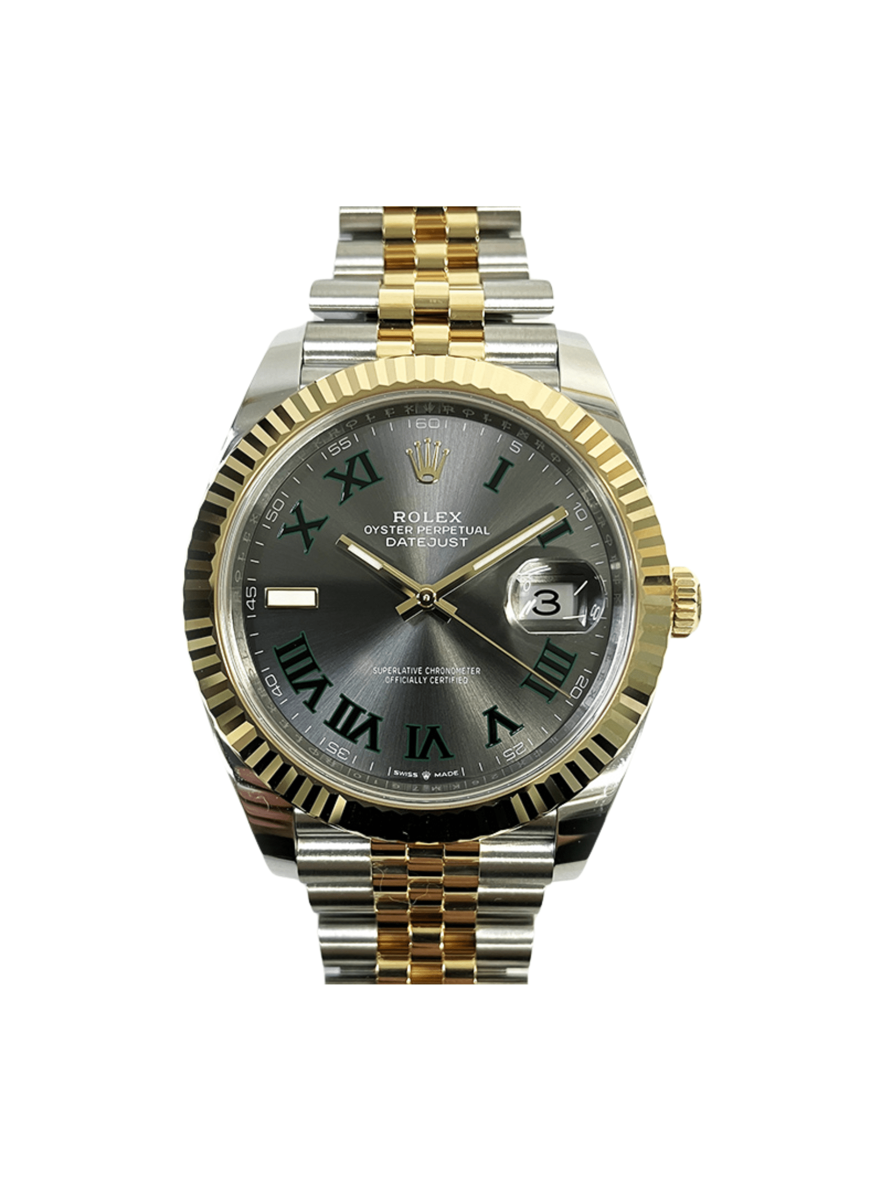 Rolex Datejust 41 Gold and Steel "Wimbledon" Dial 126333