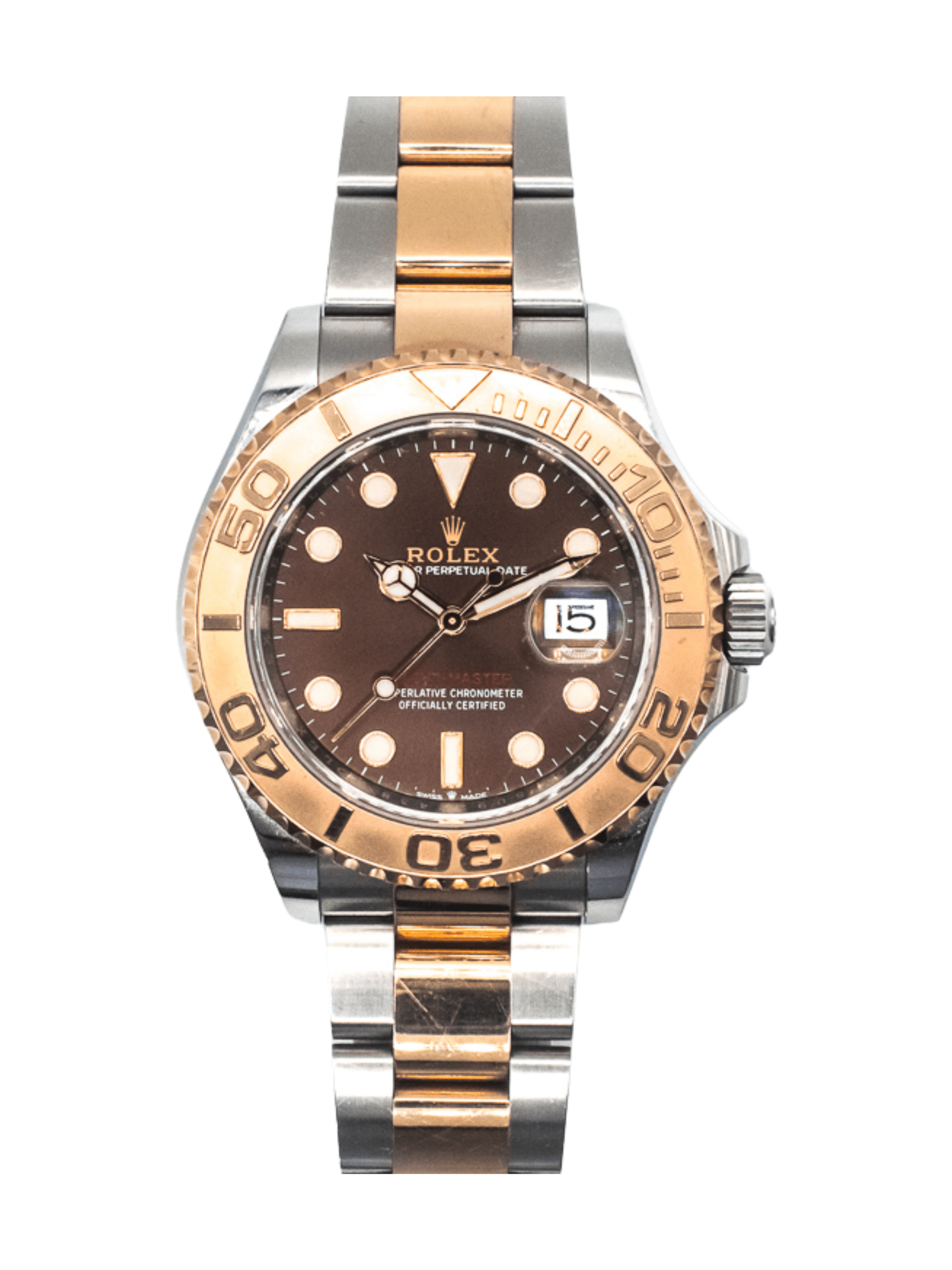 Rolex Yacht-Master 40 Gold Steel Chocolate Dial 126621 Bracelet