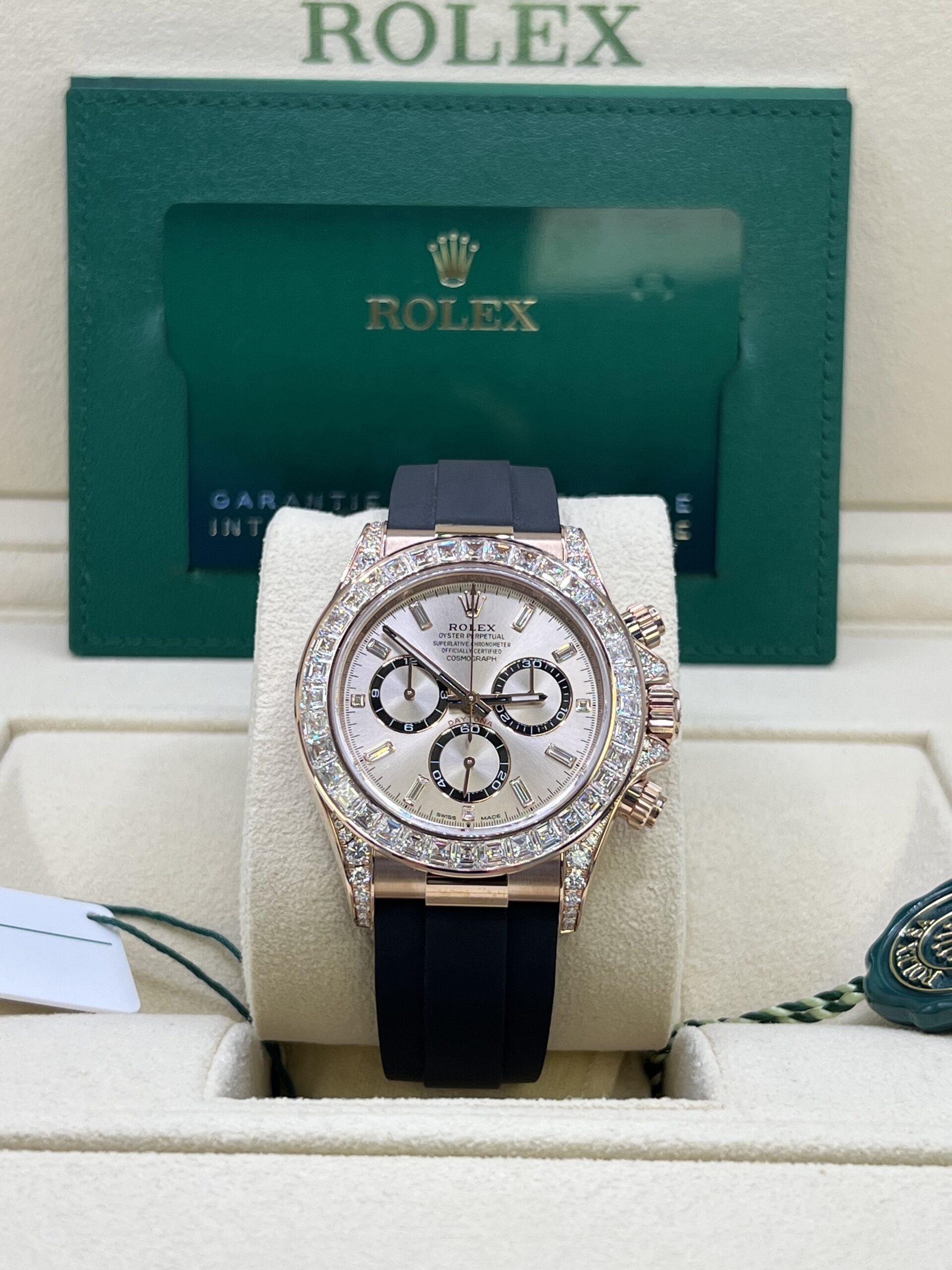 Rolex Daytona Rose Gold Factory Baguette Diamonds 126535TBR