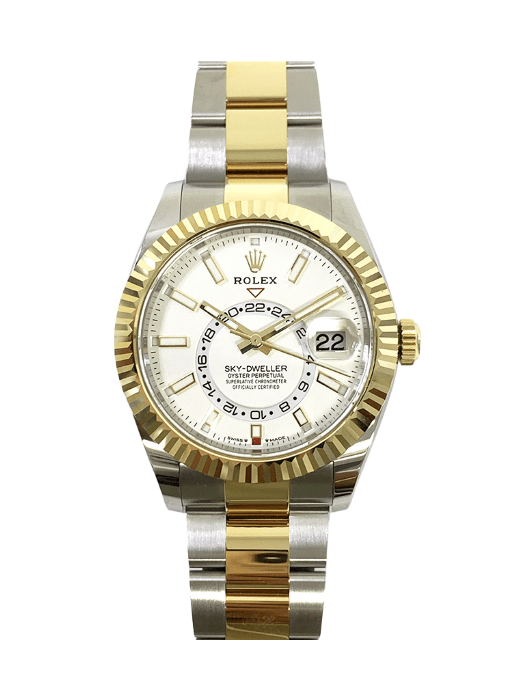 Rolex Sky-Dweller Yellow Gold White Dial 336933 Bracelet