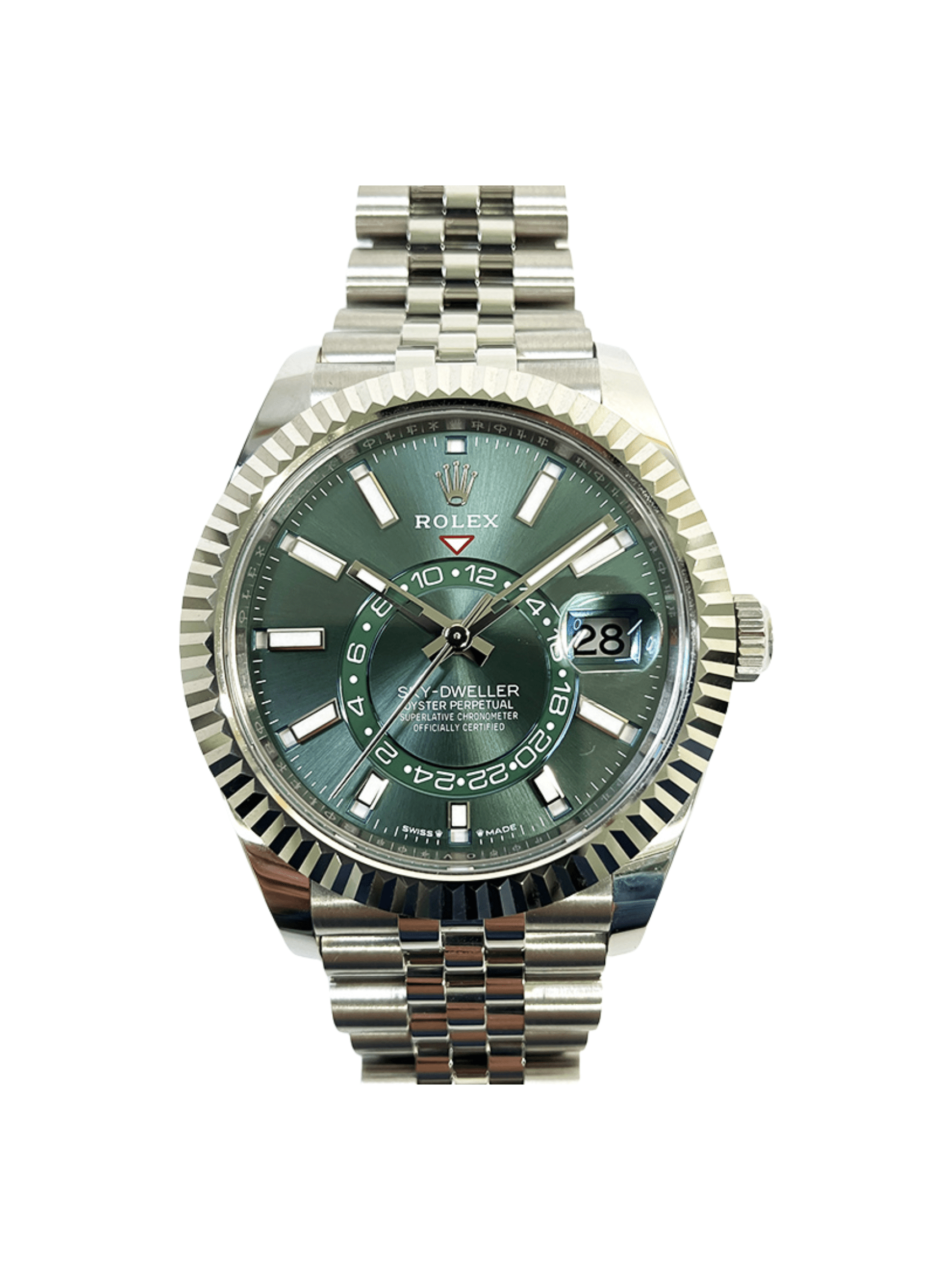 Rolex Sky-Dweller Steel and White Gold Mint Green Dial 336934 Bracelet