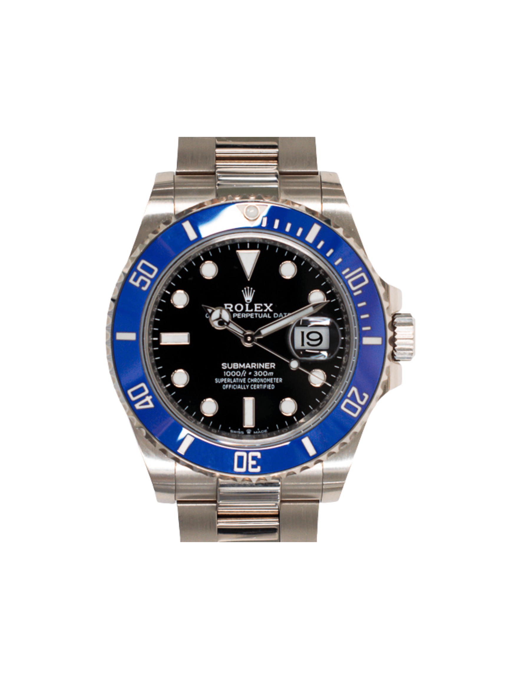 Rolex Submariner Date White Gold Blue Bezel Black Dial 126619LB