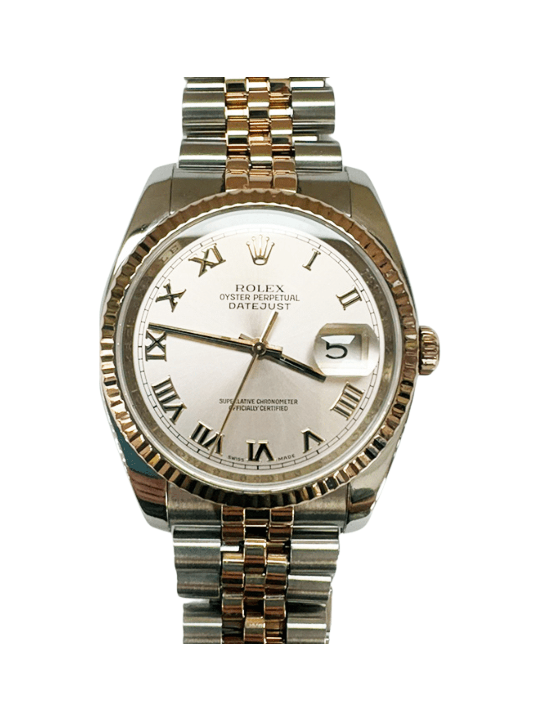 Rolex Datejust 36 Two Tone Pink Roman Dial 116231 Bracelet