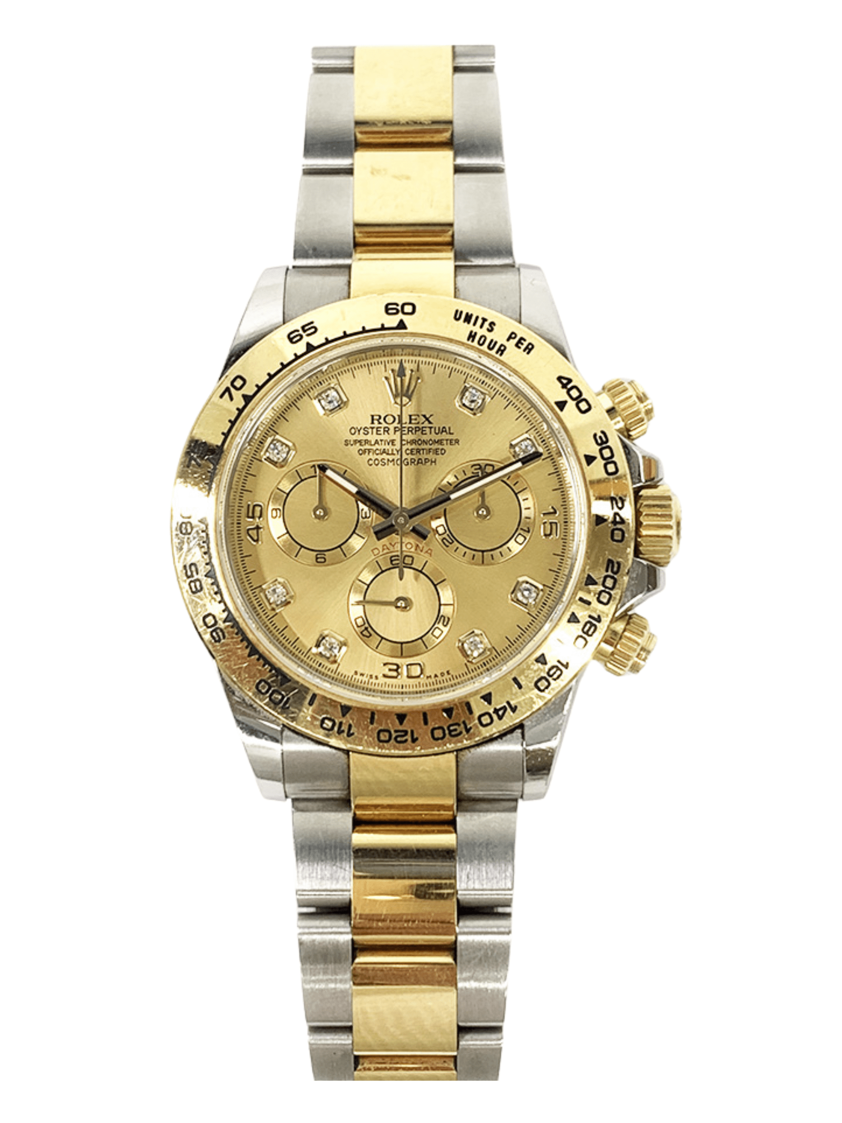 Rolex Daytona Gold/Steel Champagne Diamond Dial 116503 Bracelet