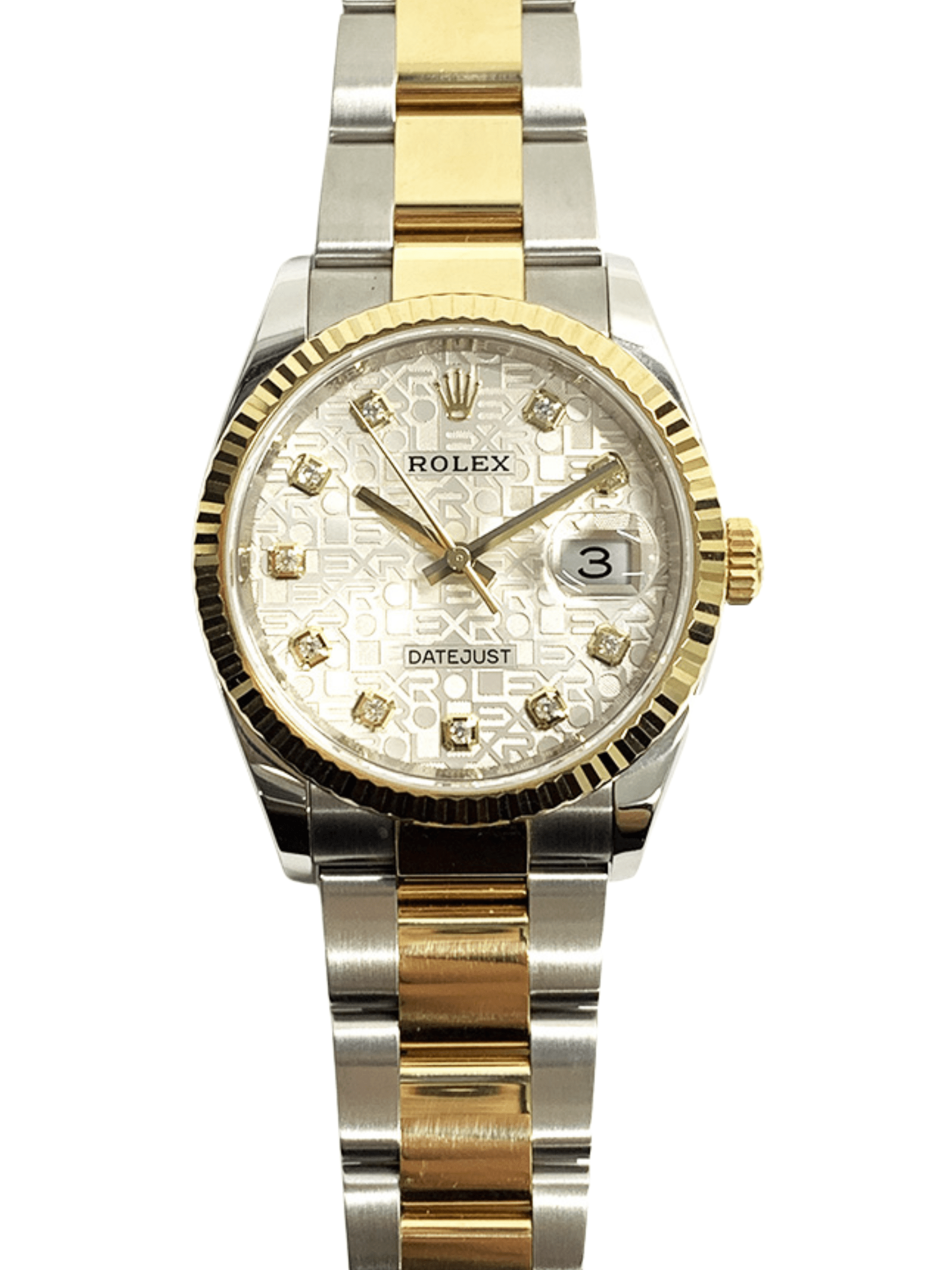 Rolex Datejust 36 Steel/Gold Silver Jubilee Diamond Dial 126233 Bracelet