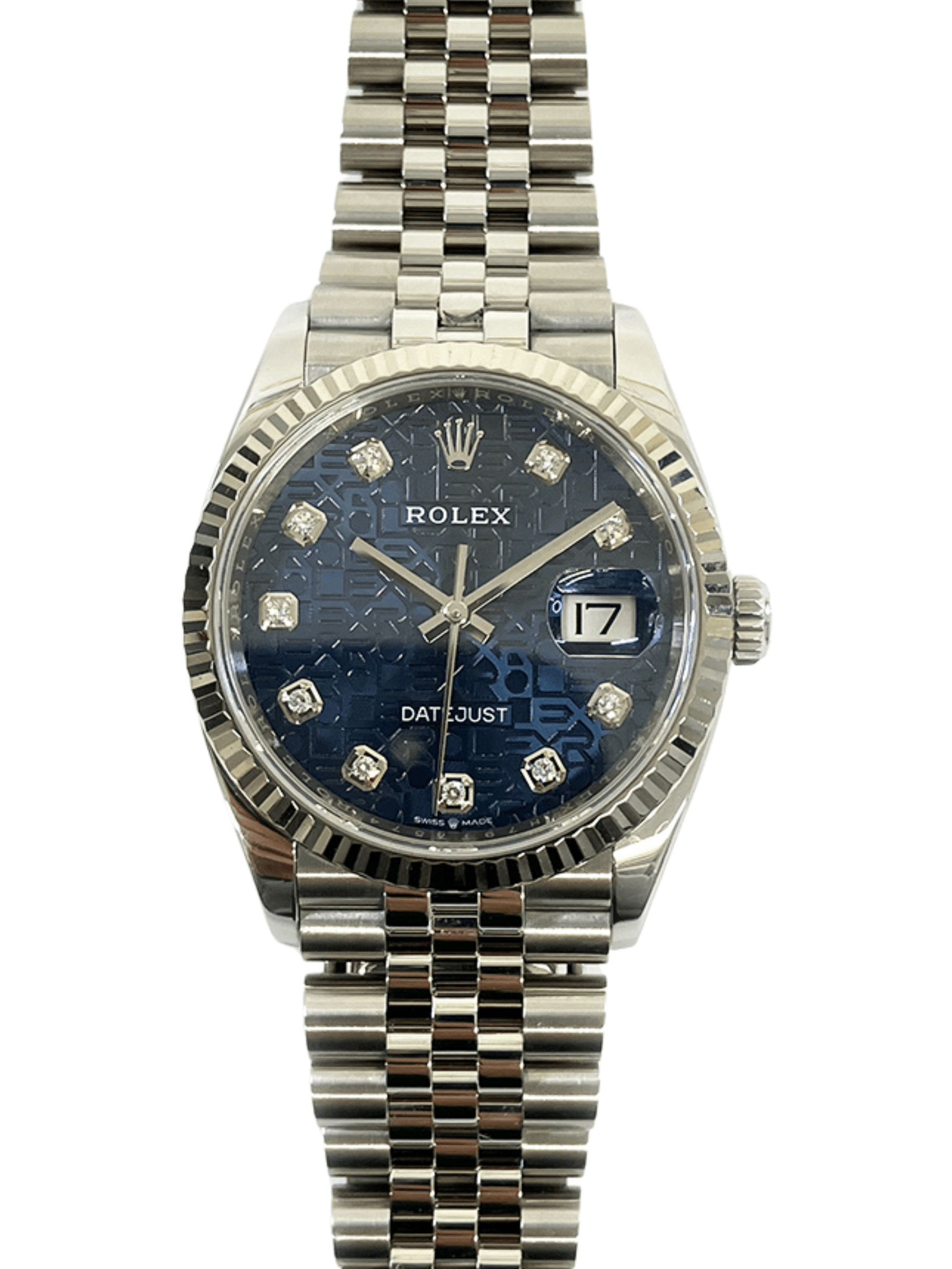 Rolex Datejust 36 Steel Blue Jubilee Diamond Dial 126234 Bracelet