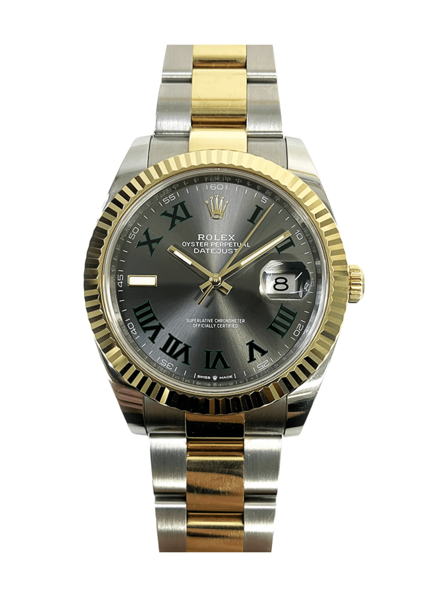 Rolex Datejust 41 Yellow Gold Steel Wimbledon Dial 126333 Bracelet