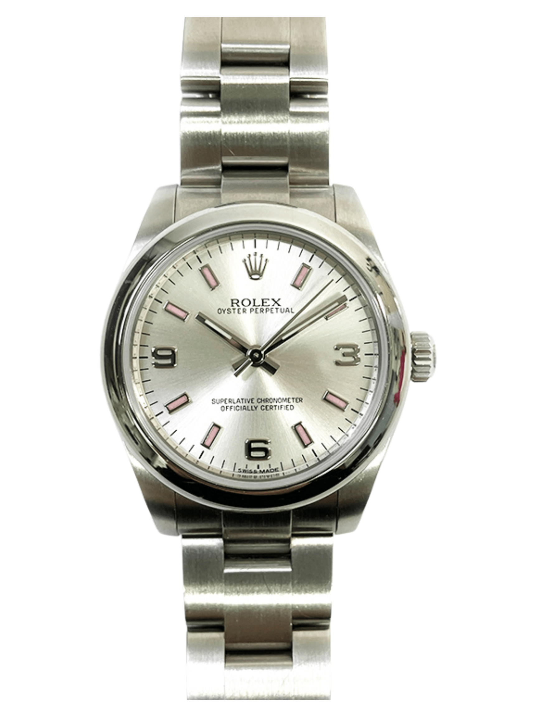 Rolex Oyster Perpetual 31 Silver Arabic Dial 177200 Bracelet