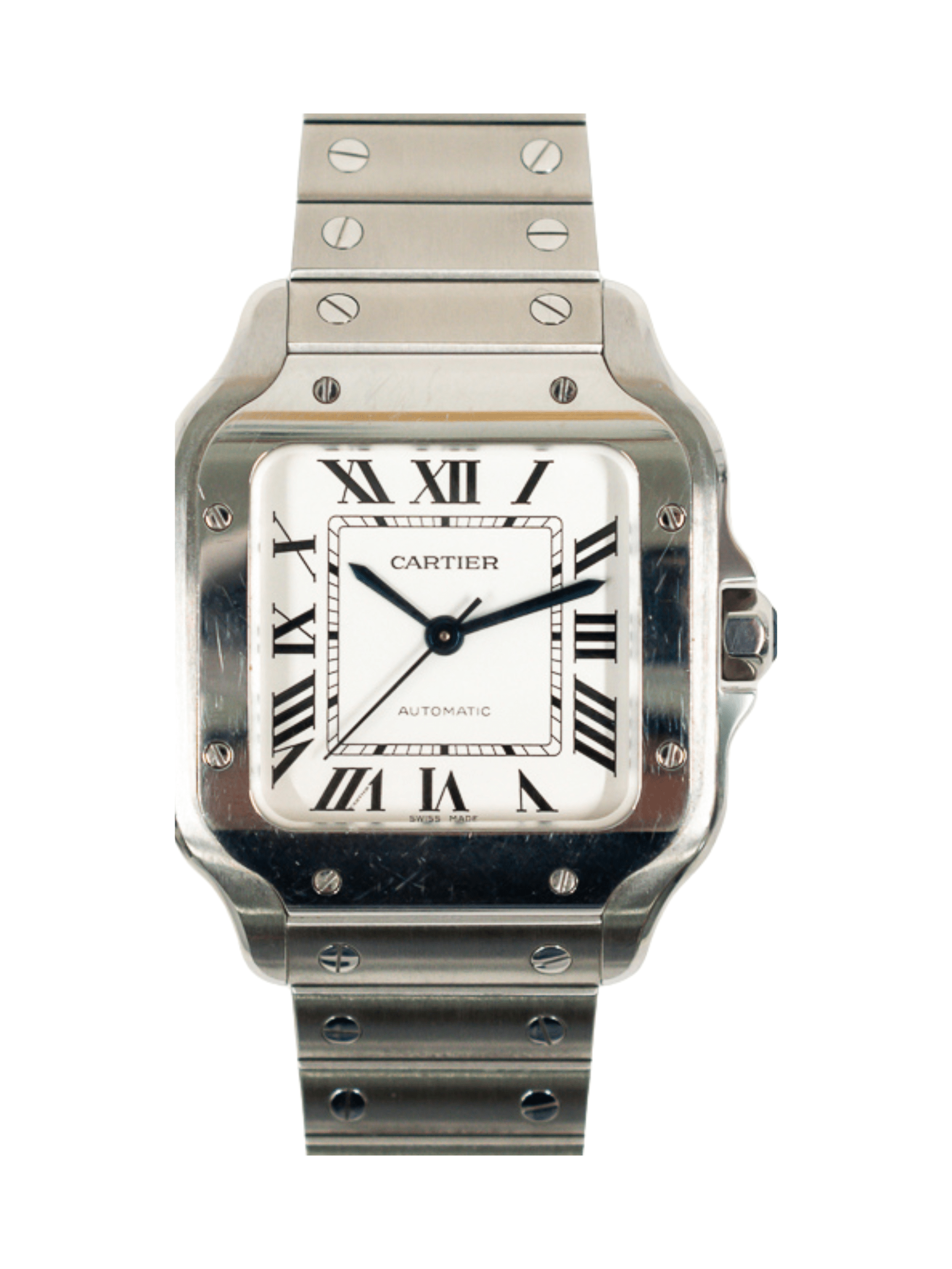 Cartier Santos De Cartier Steel White Roman Dial WSSA0010 Bracelet