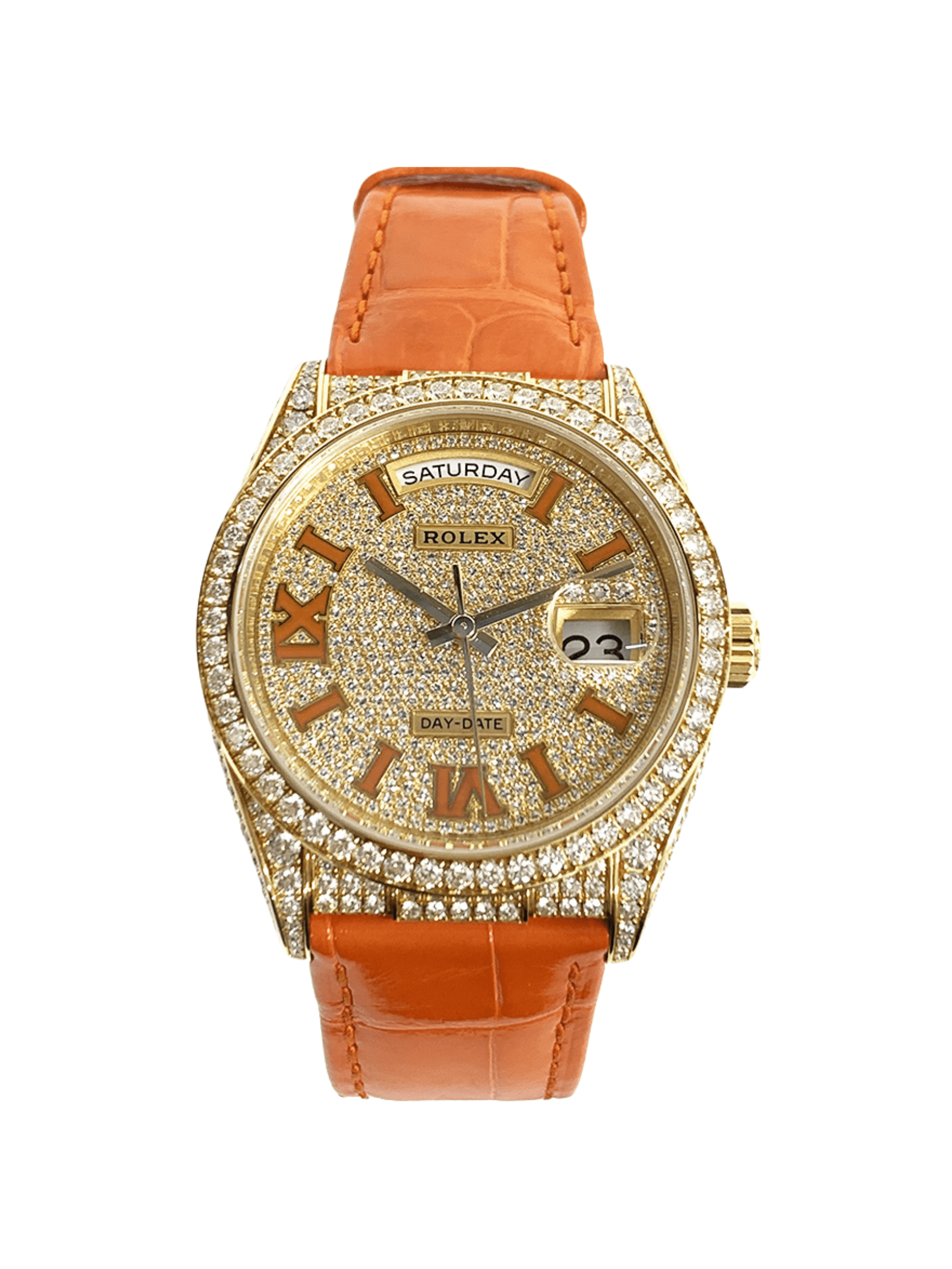 Rolex Day-Date Pave Diamond Dial 128158RBR Bracelet