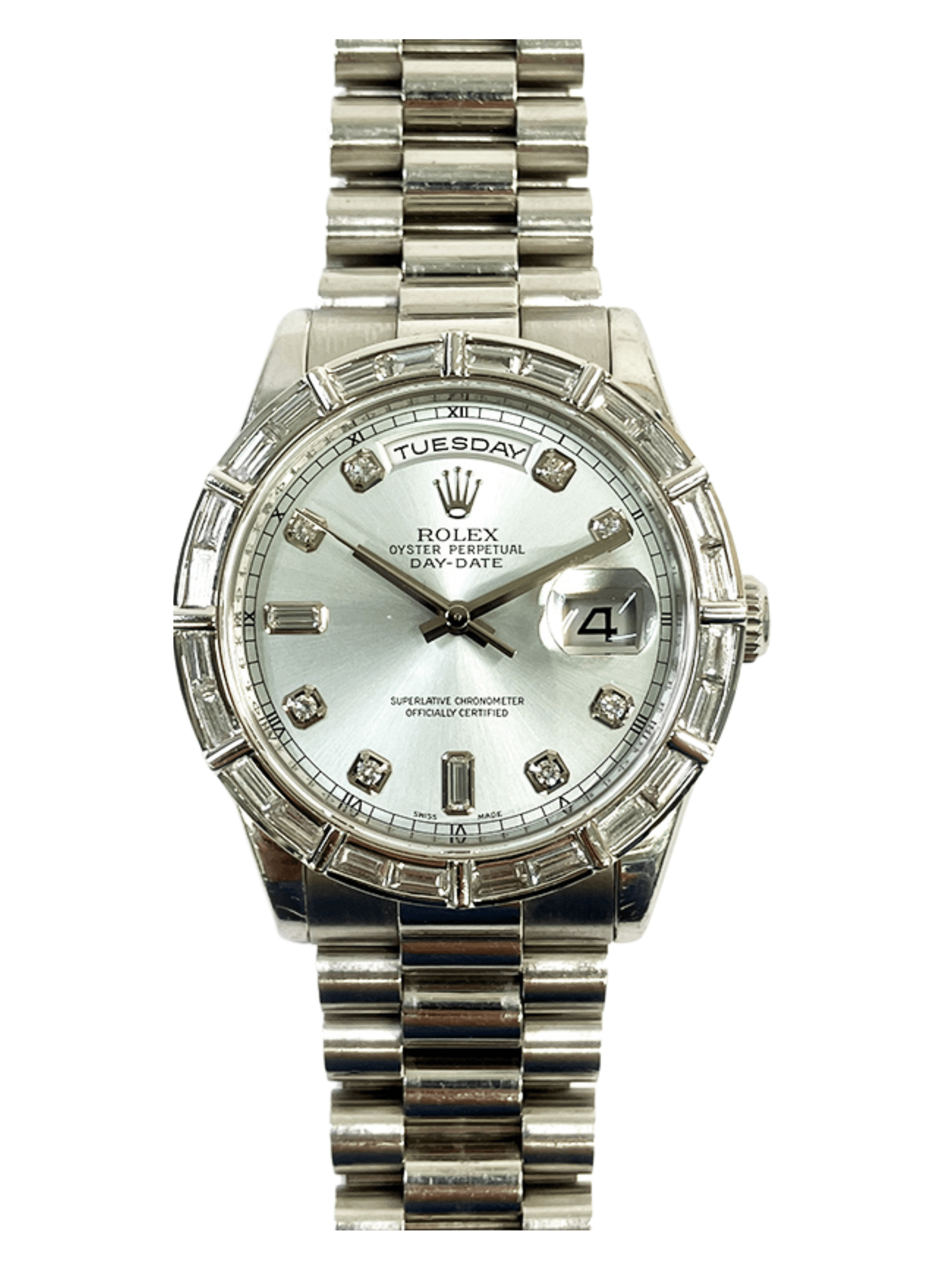 Rolex Day-Date 36 Platinum Ice Blue Diamond Dial 118206 Bracelet
