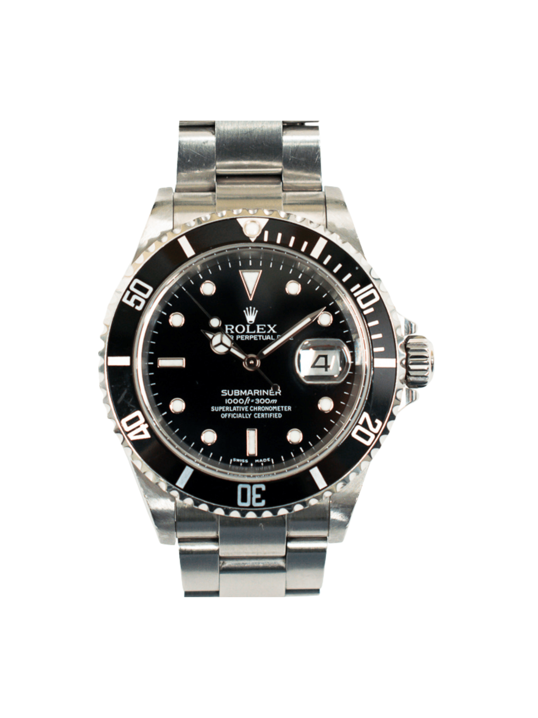 Rolex Submariner Date Stainless Steel Black Dial 16610 Bracelet