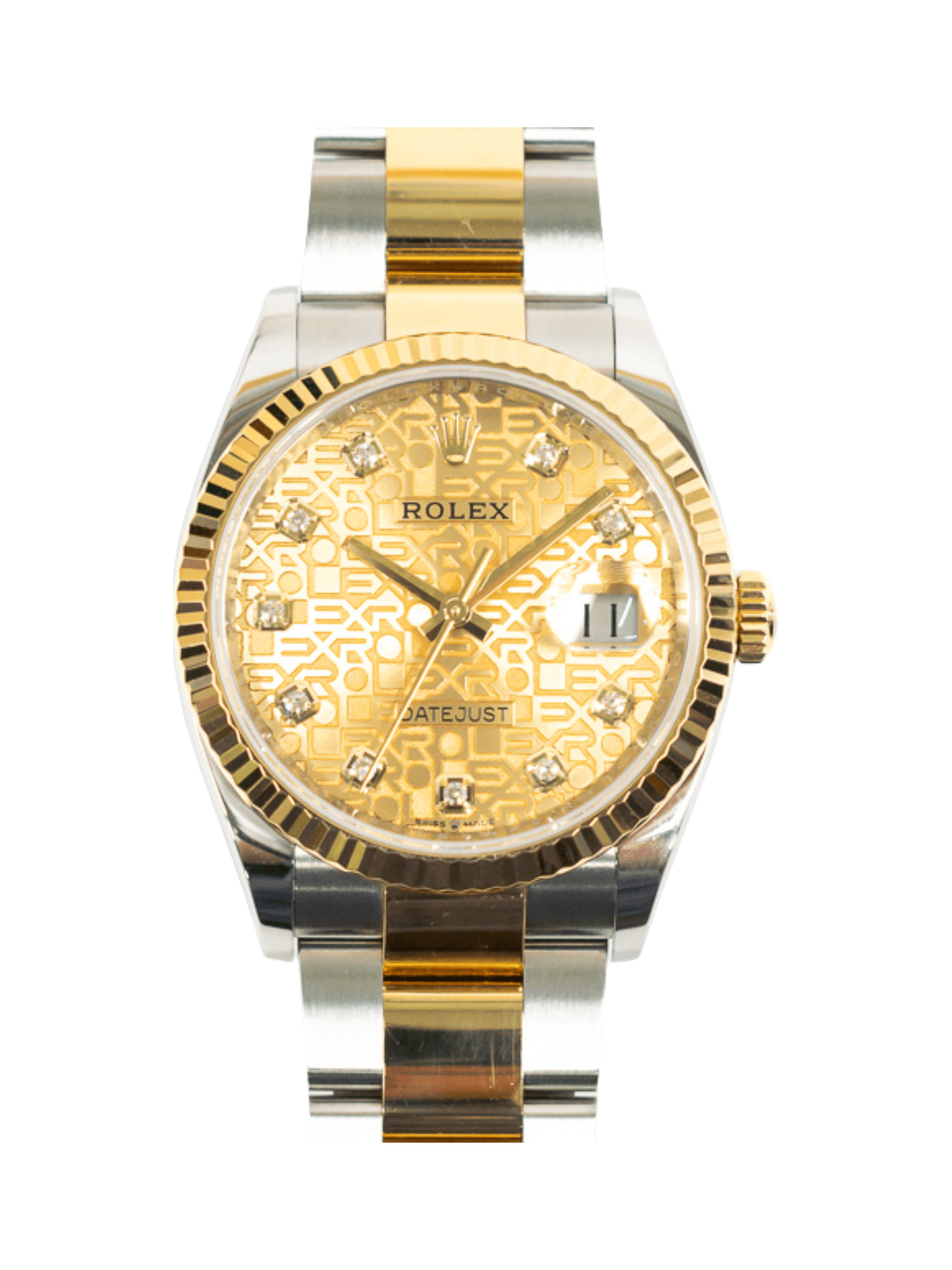 Rolex Datejust 36 Two-Tone Champagne Diamond Dial 126233 Bracelet