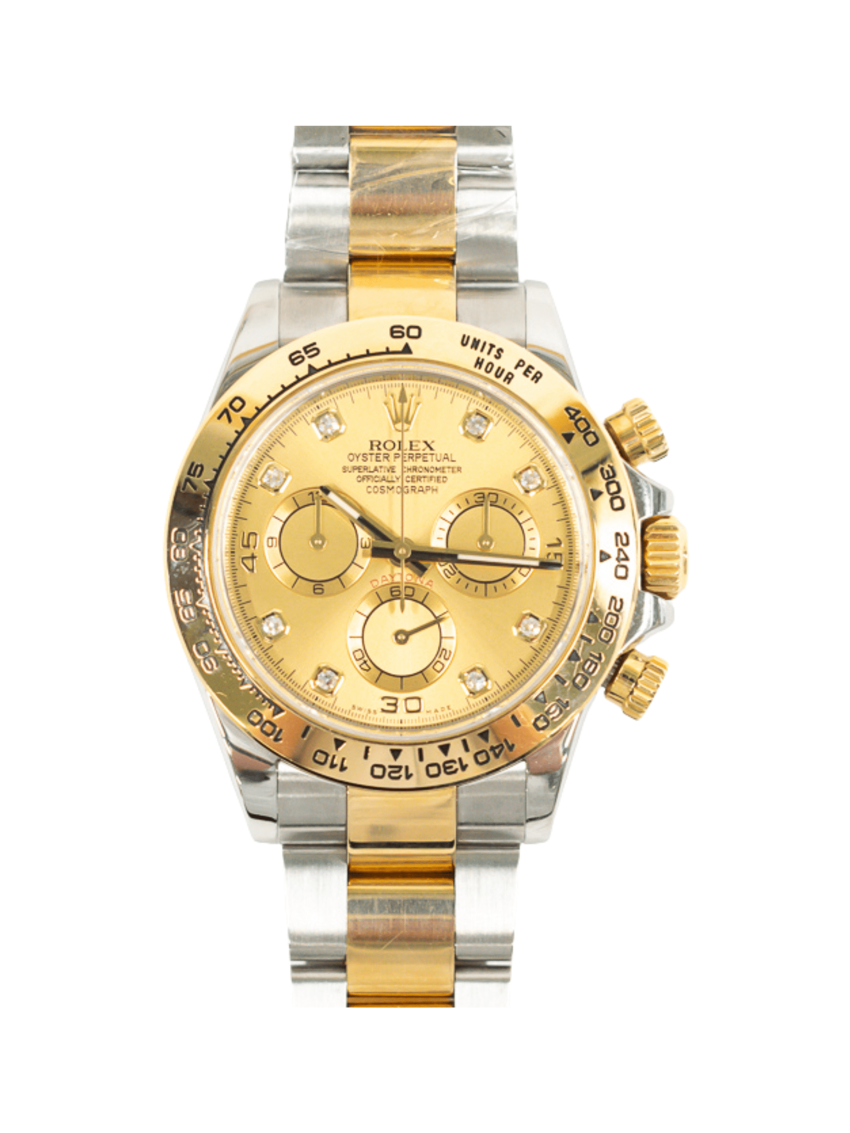 Rolex Daytona Steel and Gold Champagne Diamond Dial 116503G Bracelet