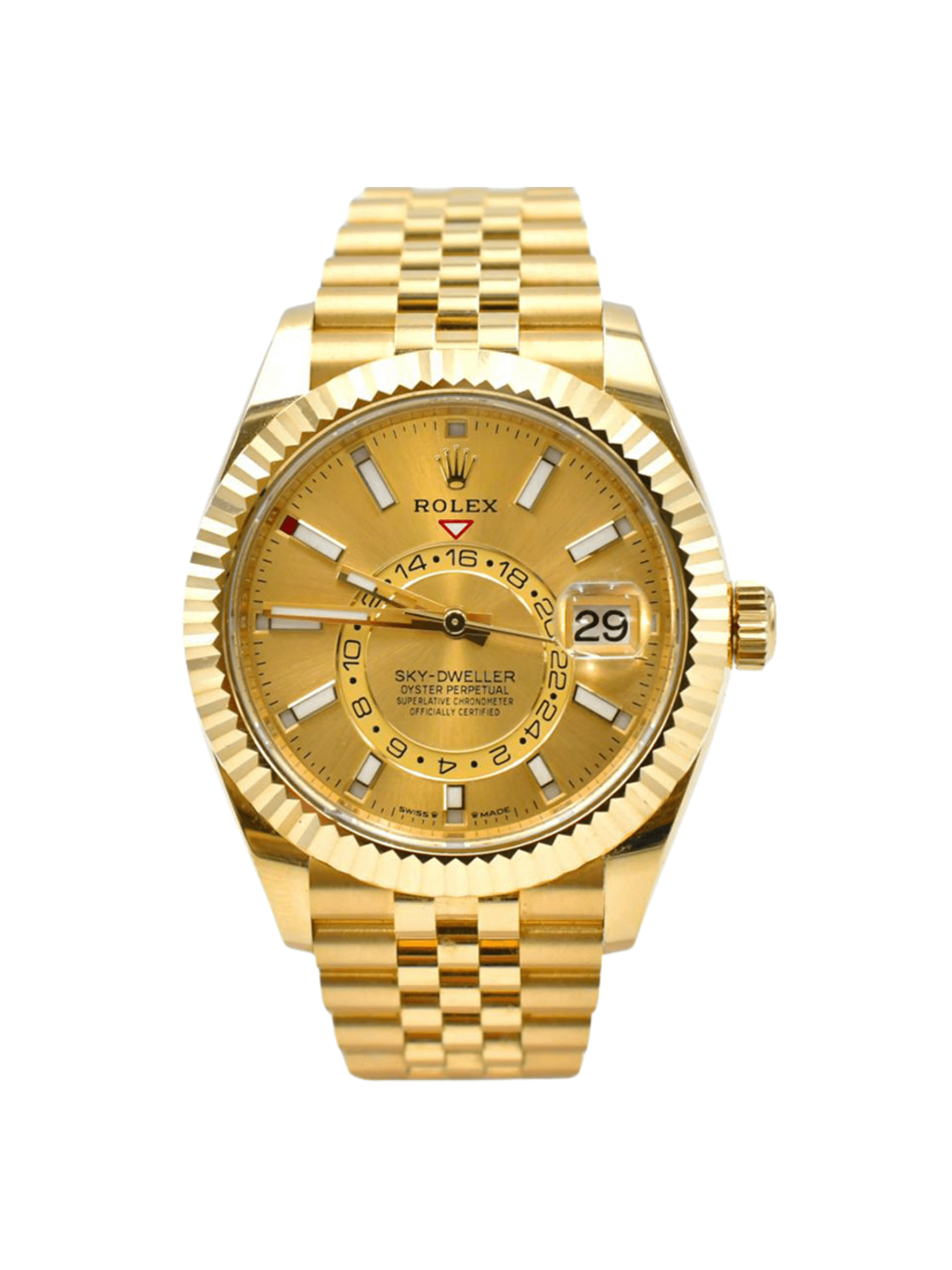 Rolex Sky-Dweller Yellow Gold Champagne Dial 336938 Bracelet
