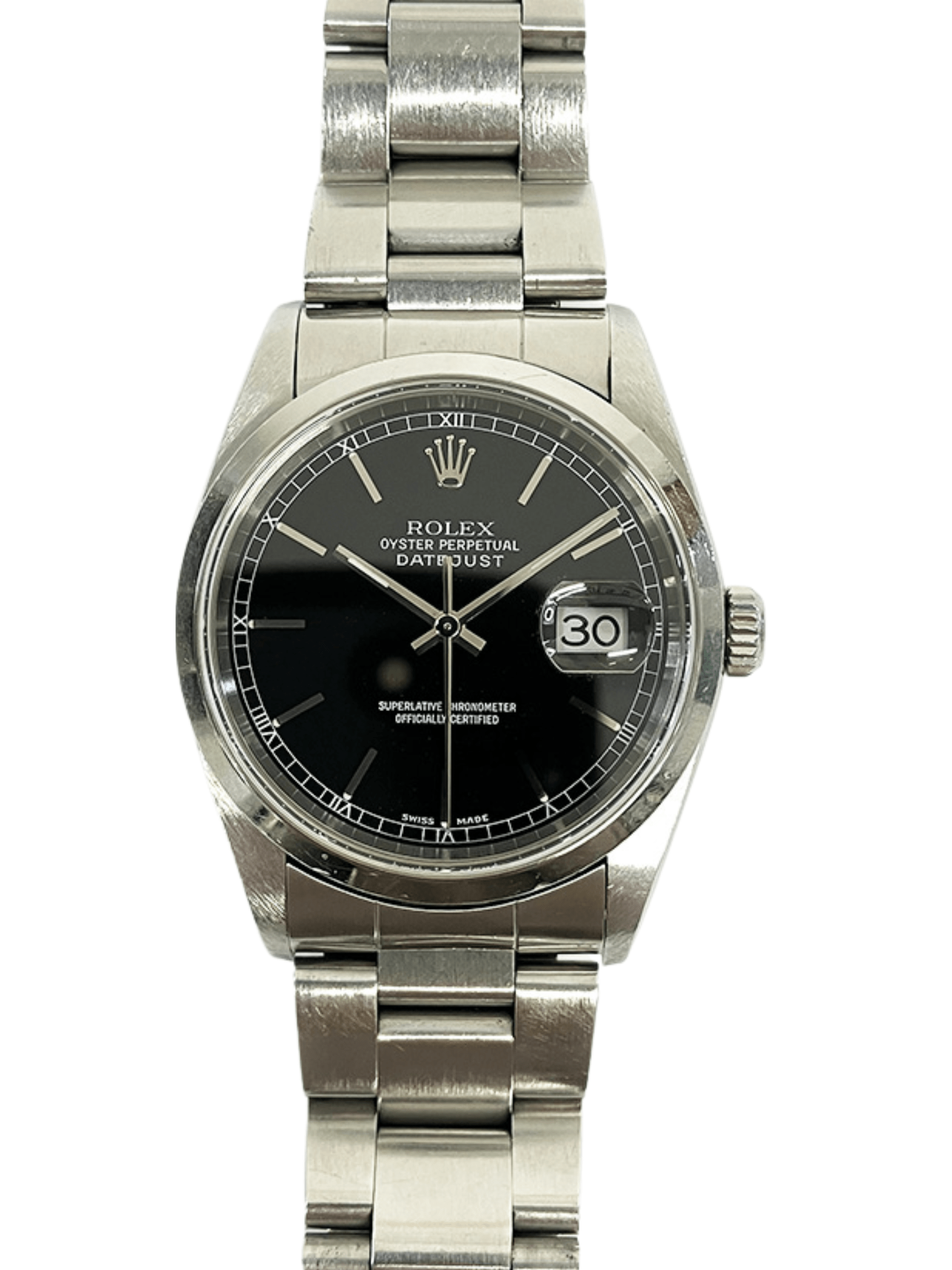 Rolex Datejust 36 Stainless Steel Black Dial 16200 Bracelet