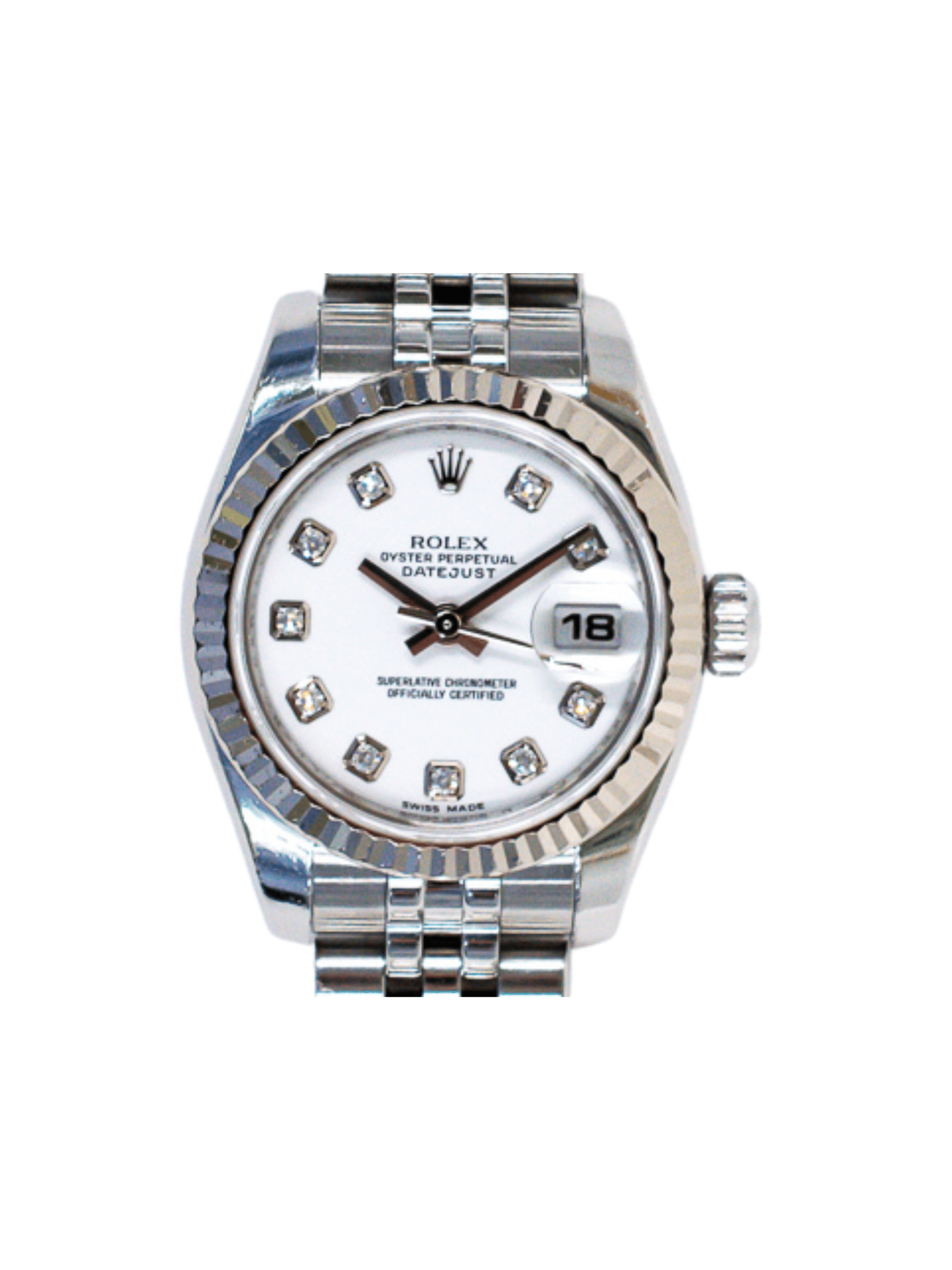 Rolex Lady-Datejust Stainless Steel/White Gold White Diamond Dial 179174G