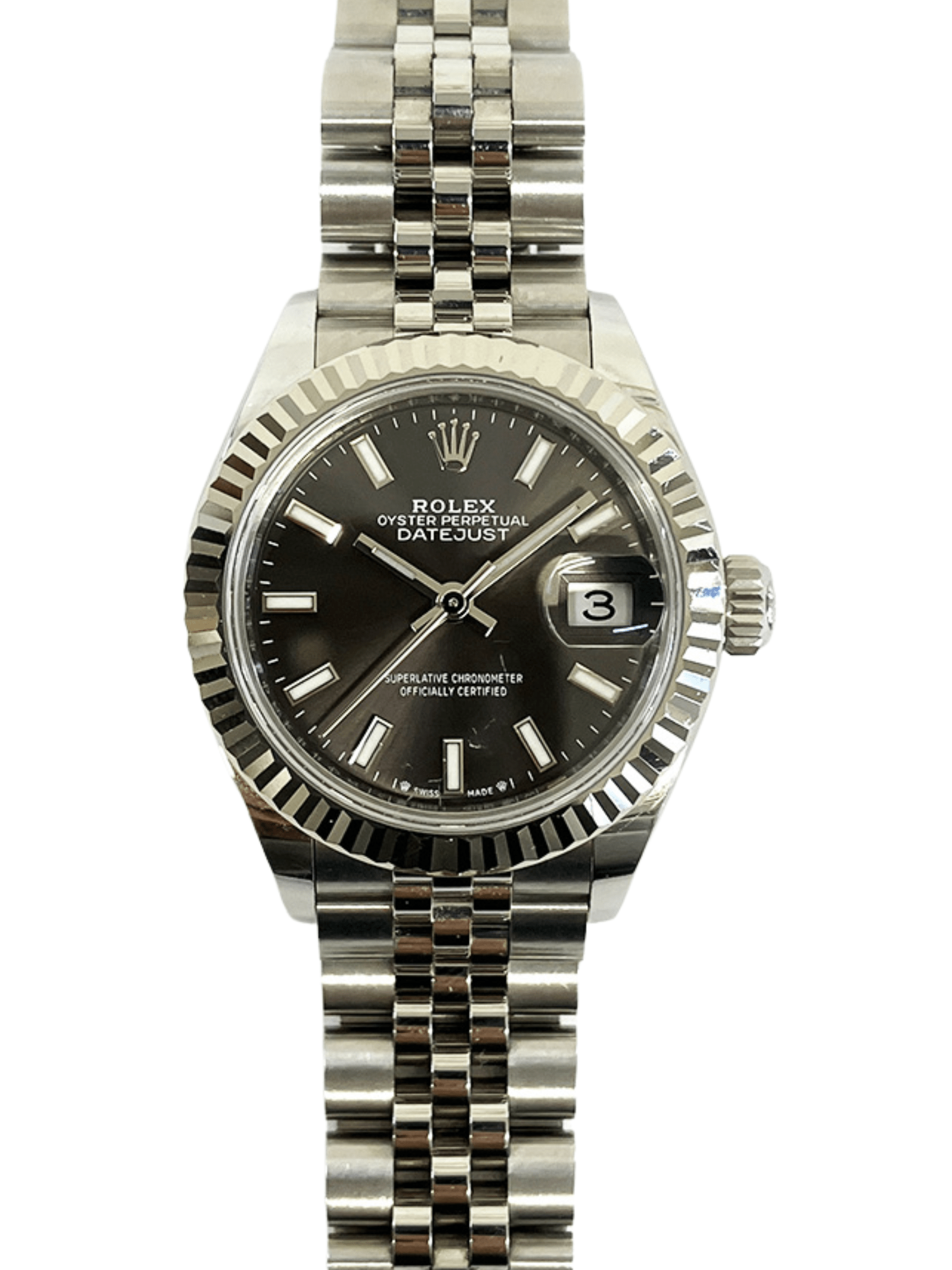 Rolex Lady-Datejust 28 Stainless Steel Dark Grey Dial 279174 Bracelet