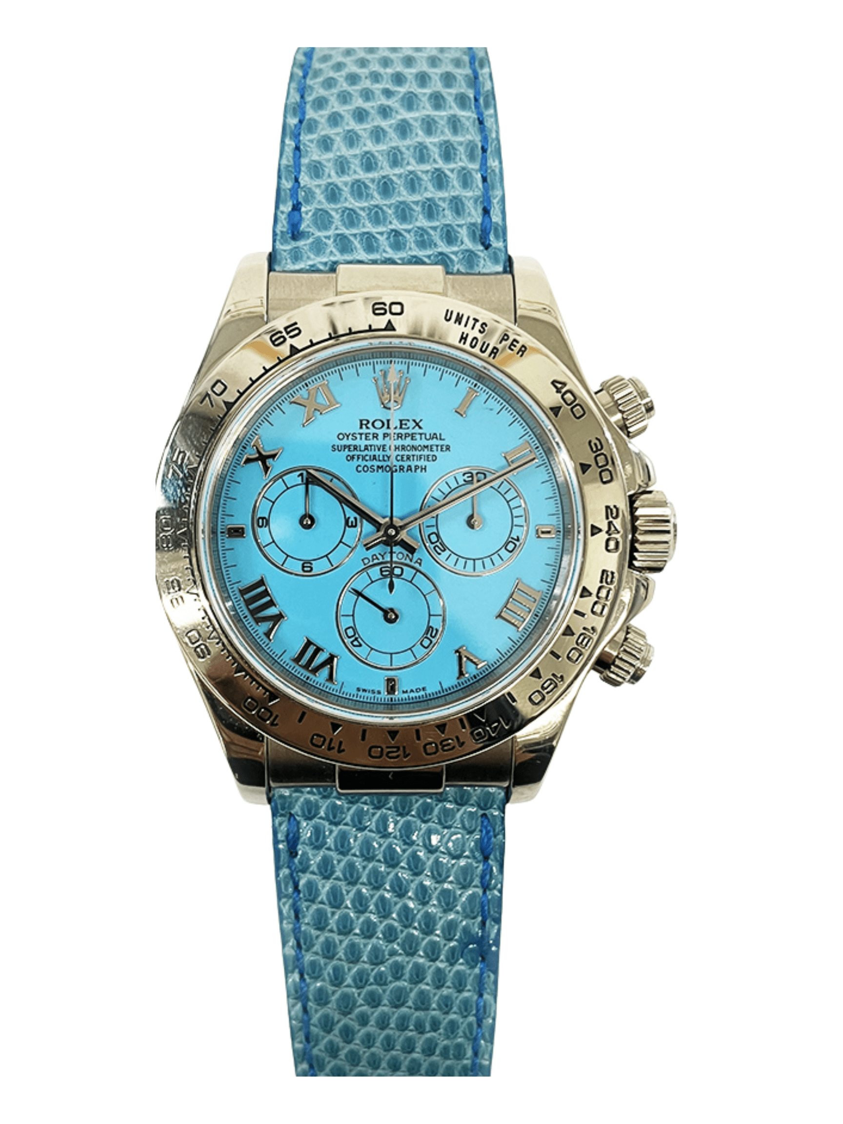 Rolex Daytona White Gold Turquoise Roman Dial 116519 Bracelet