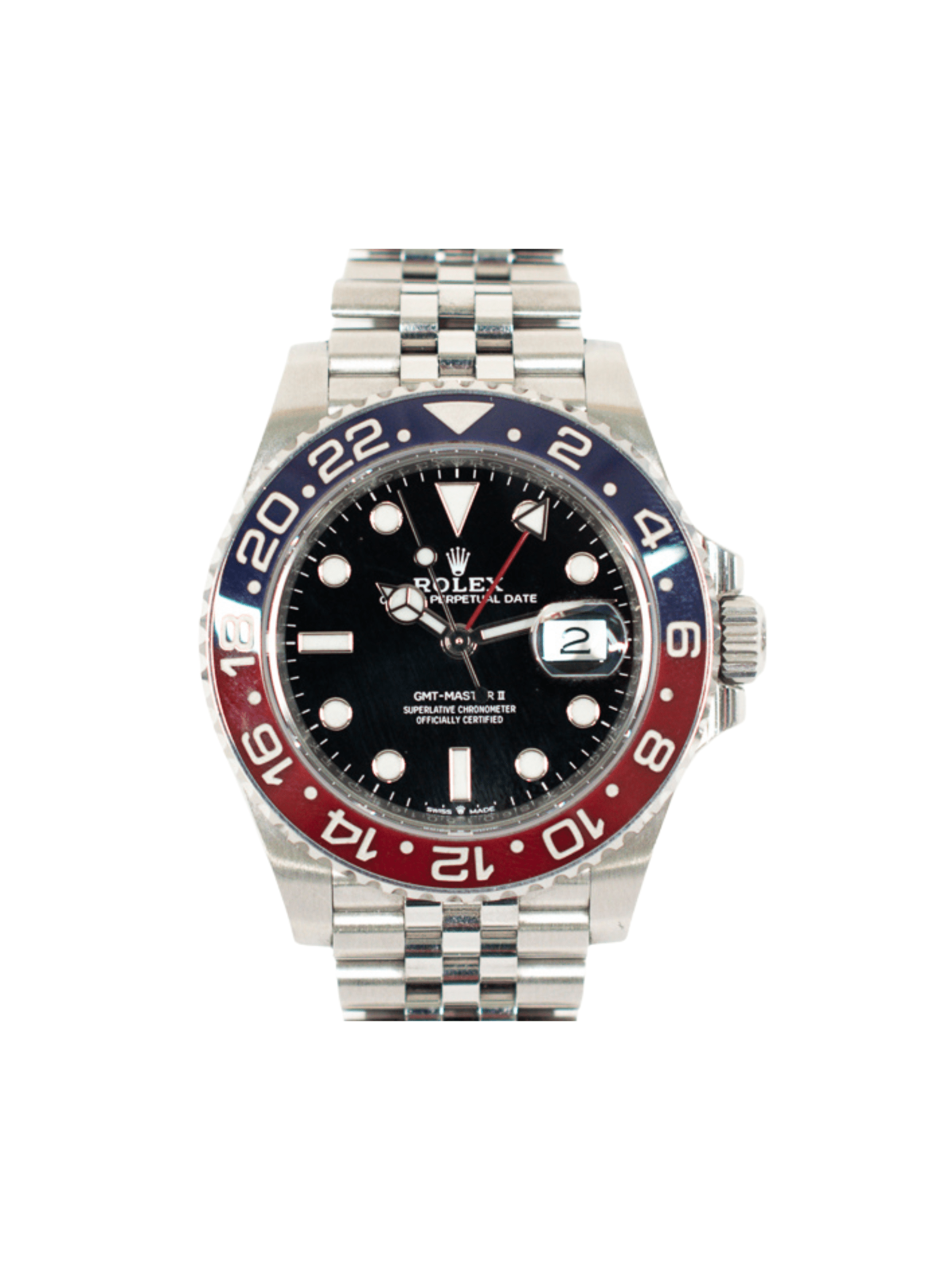 Rolex GMT-Master II Stainless Steel "Pepsi" Bezel Black Dial 126710BLRO