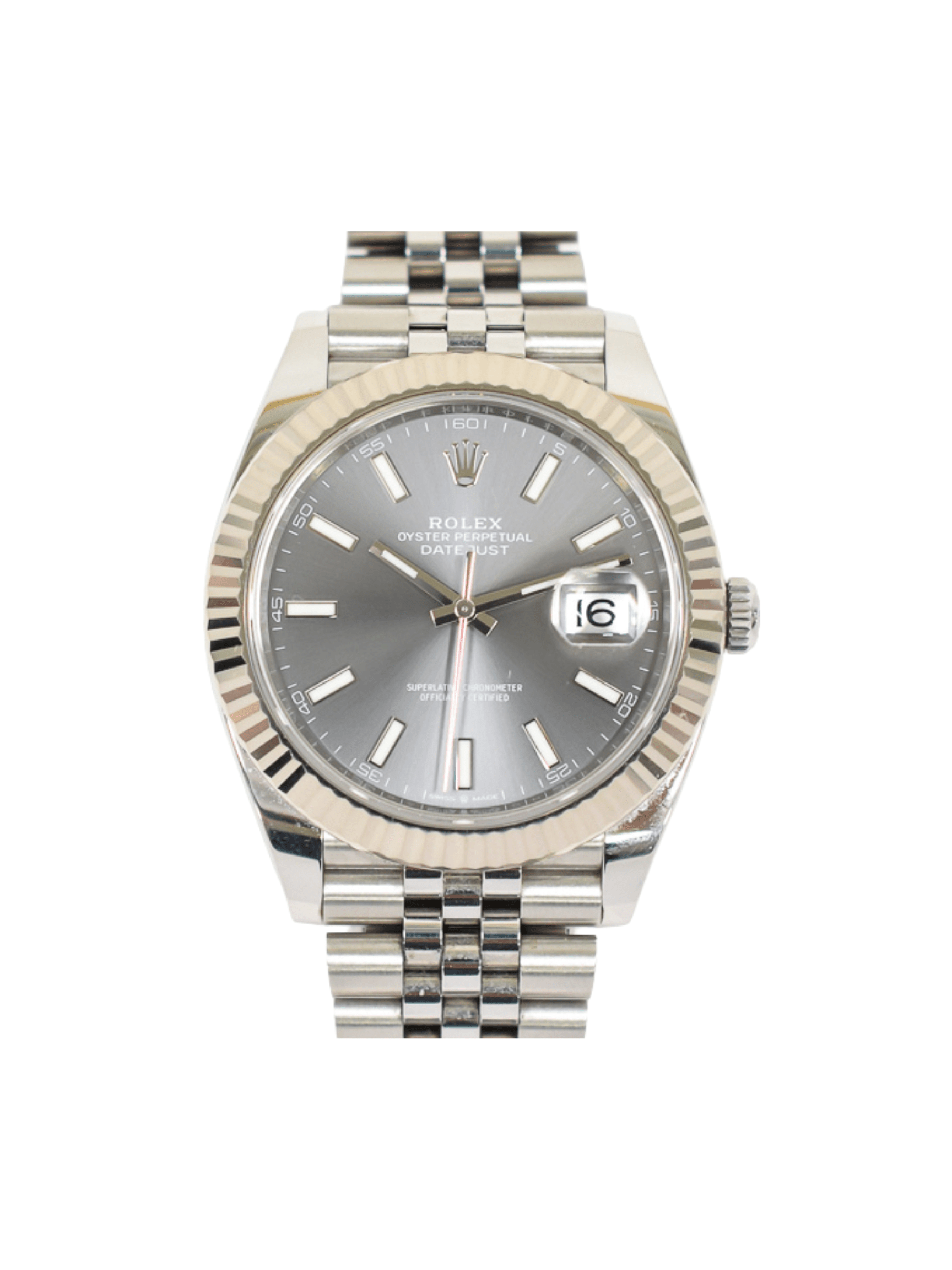 Rolex Datejust 41 White Gold and Steel "Slate" Stick Dial 126334