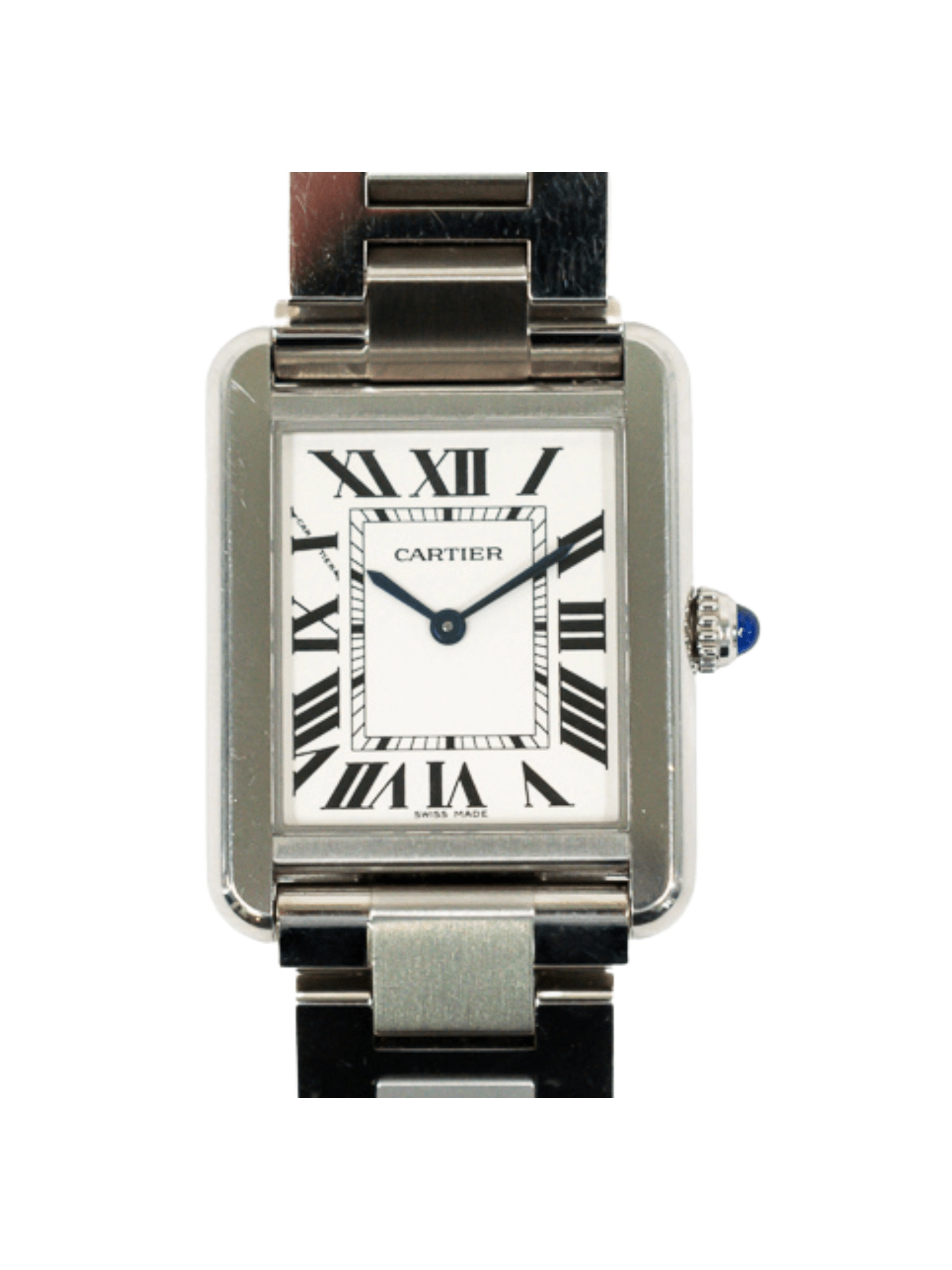 Cartier Tank Solo Stainless Steel Silver Roman Dial W5200013