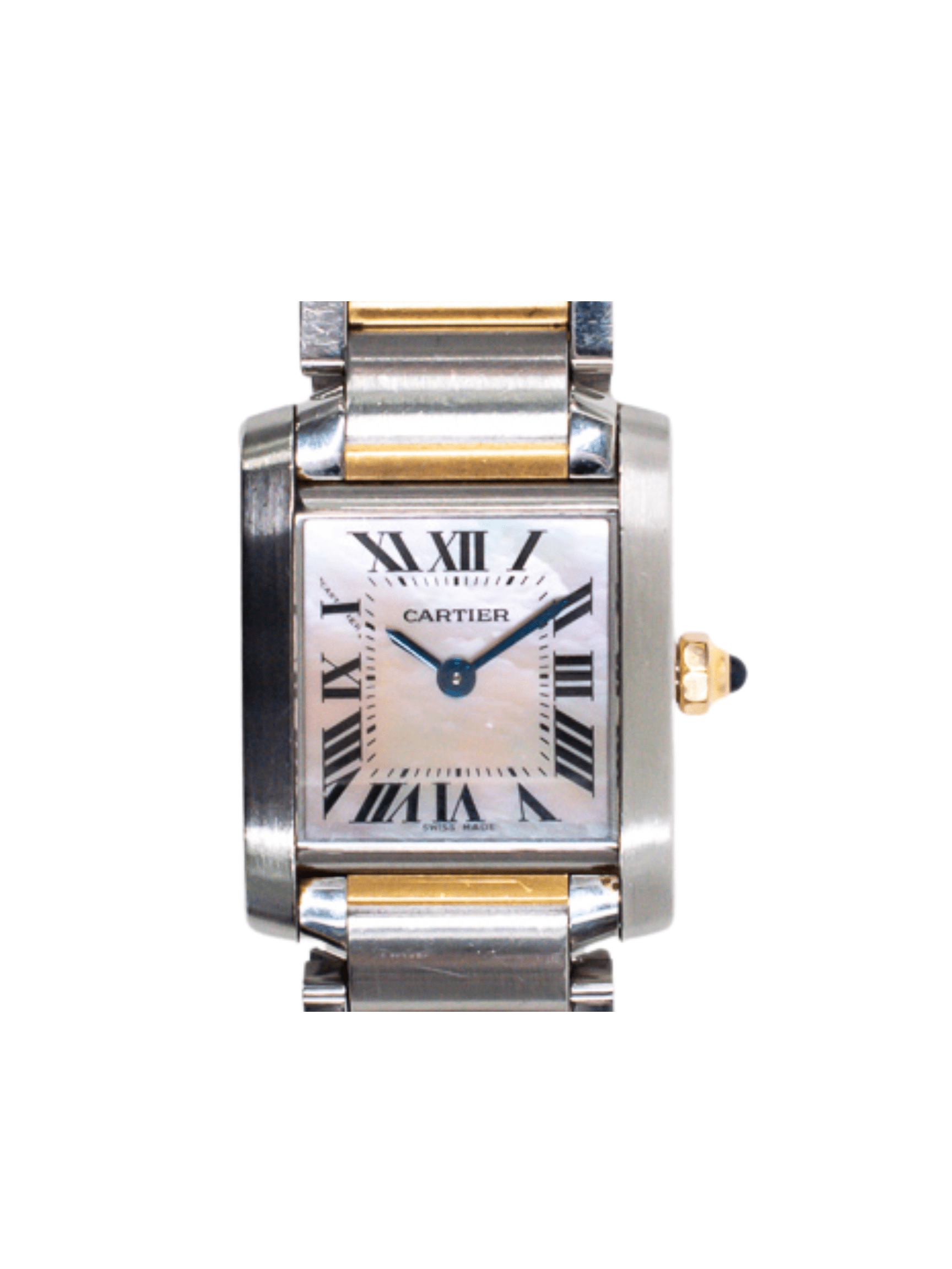 Cartier Tank Francaise Stainless Steel and Rose Gold Pink Roman Dial W51027Q4