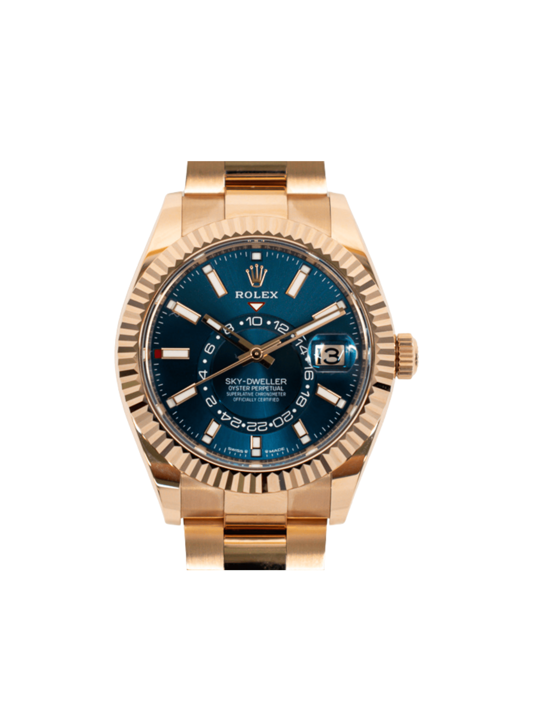 Rolex Sky-Dweller Rose Gold Blue Stick Dial 336935