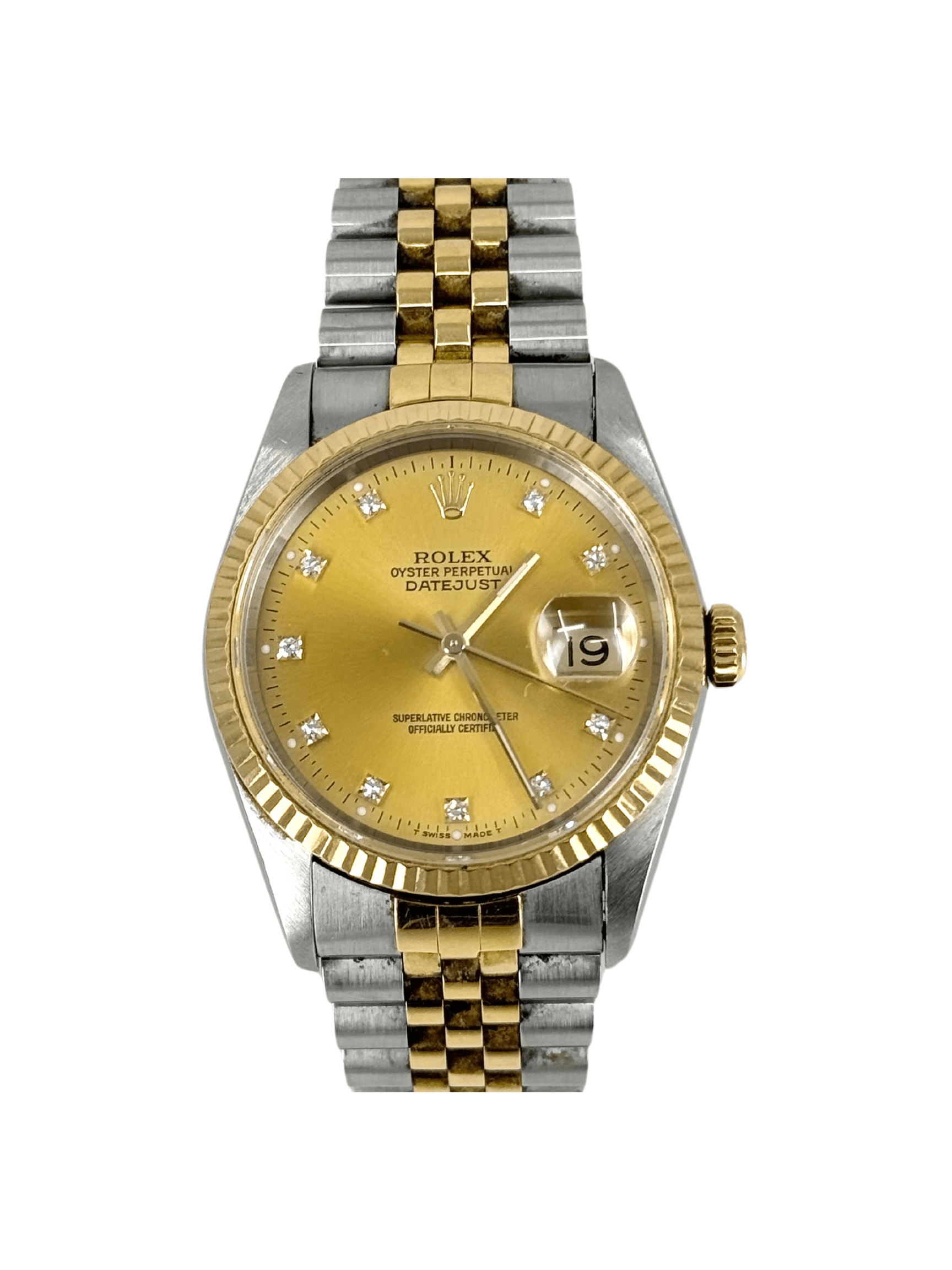 Rolex Datejust Champagne Diamond Dial 16233
