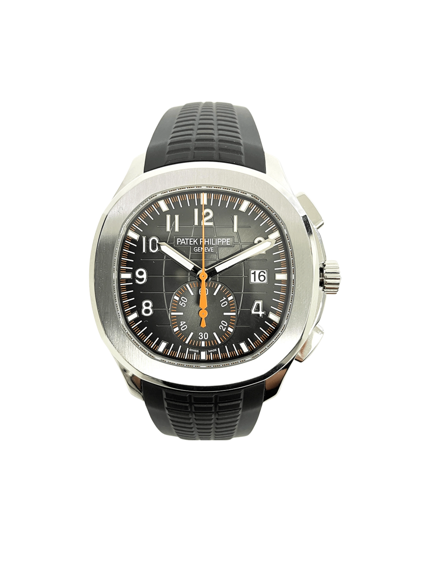 Patek Philippe Aquanaut Stainless Steel Black Dial Orange Rubber Strap 5968A-001