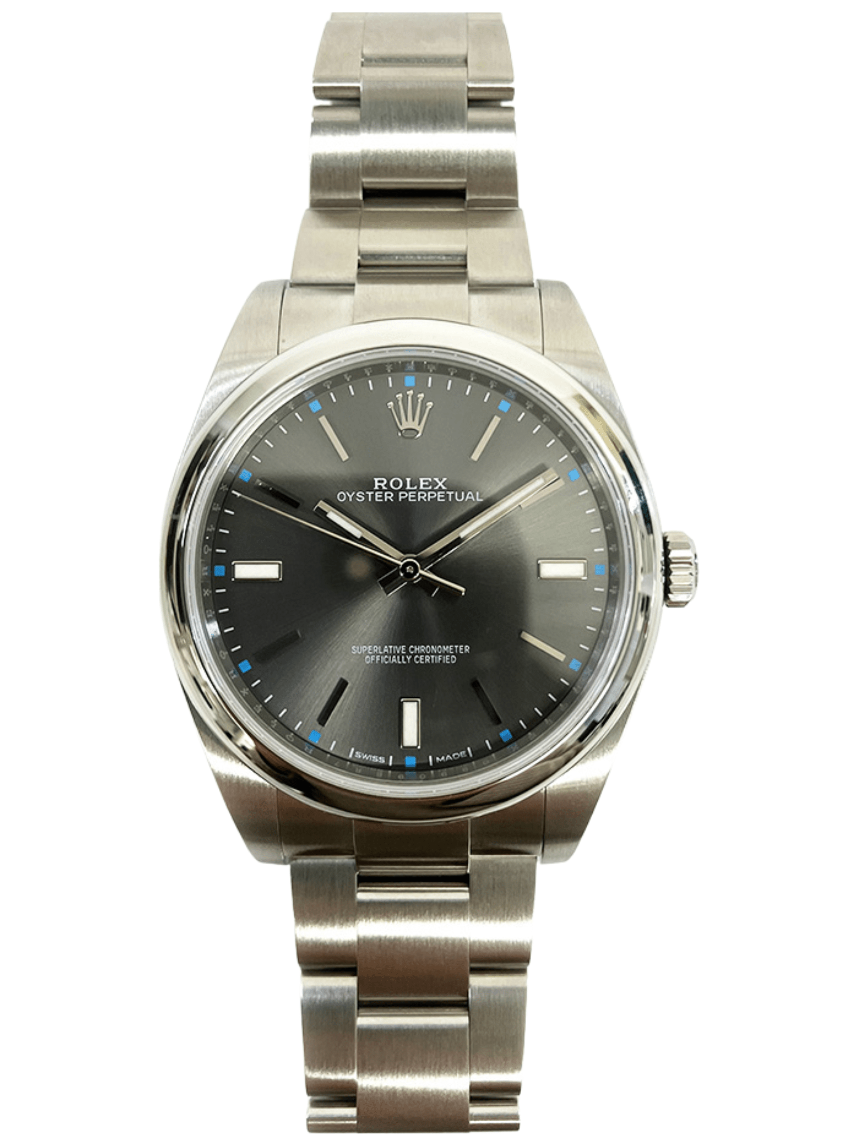 Rolex Oyster Perpetual 39 Stainless Steel Slate Dial 114300 Bracelet